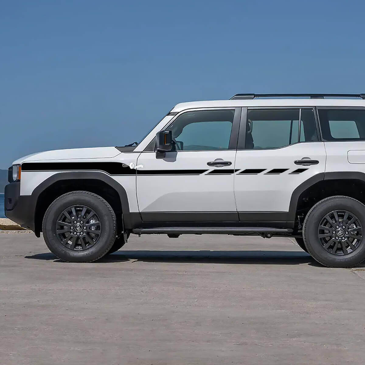 Adesivi Decorativi a Strisce a Scacchi per Porte Laterali in Vinile per Toyota Land Cruiser