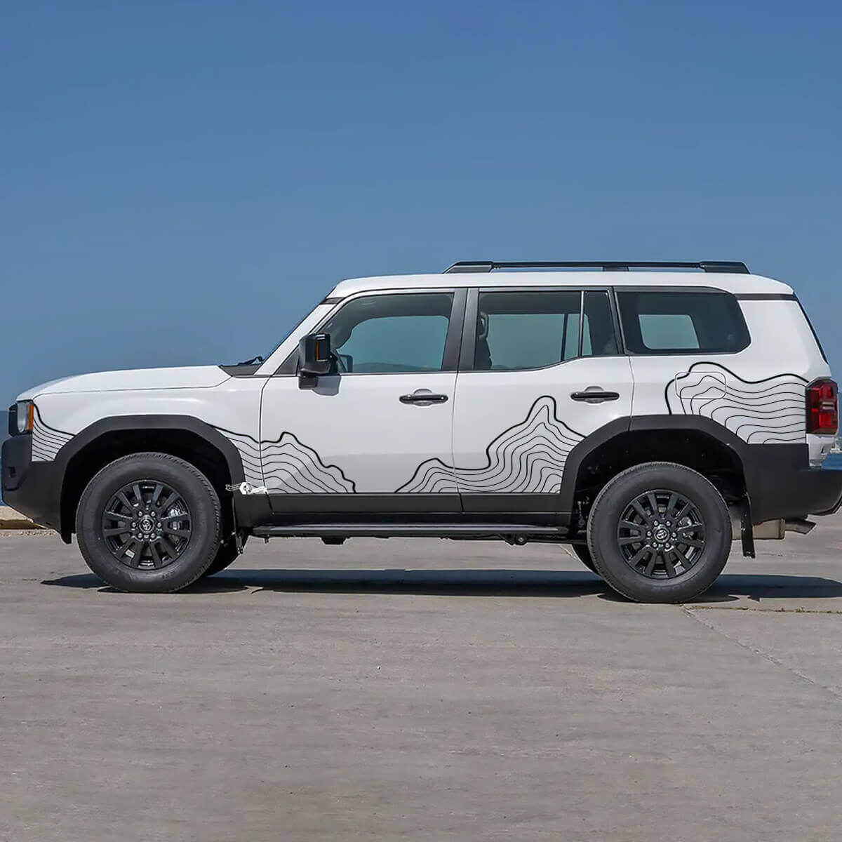 Toyota Land Cruiser porte laterali mappa topografica decalcomanie adesivi in ​​vinile grafica
