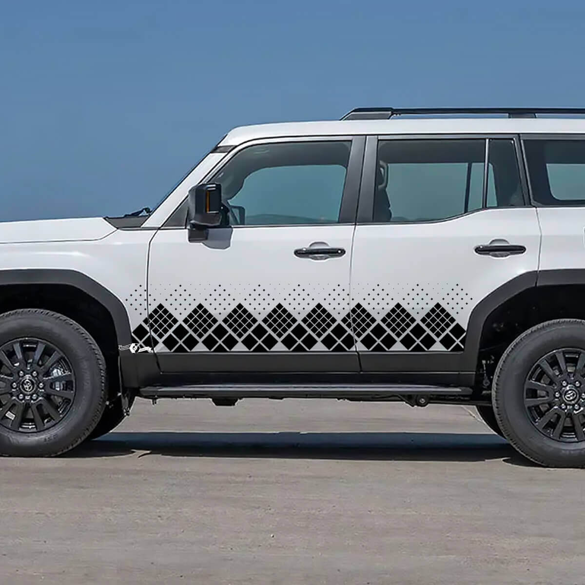 Toyota Land Cruiser porte laterali ornamento stile decalcomanie adesivi in ​​vinile grafica
