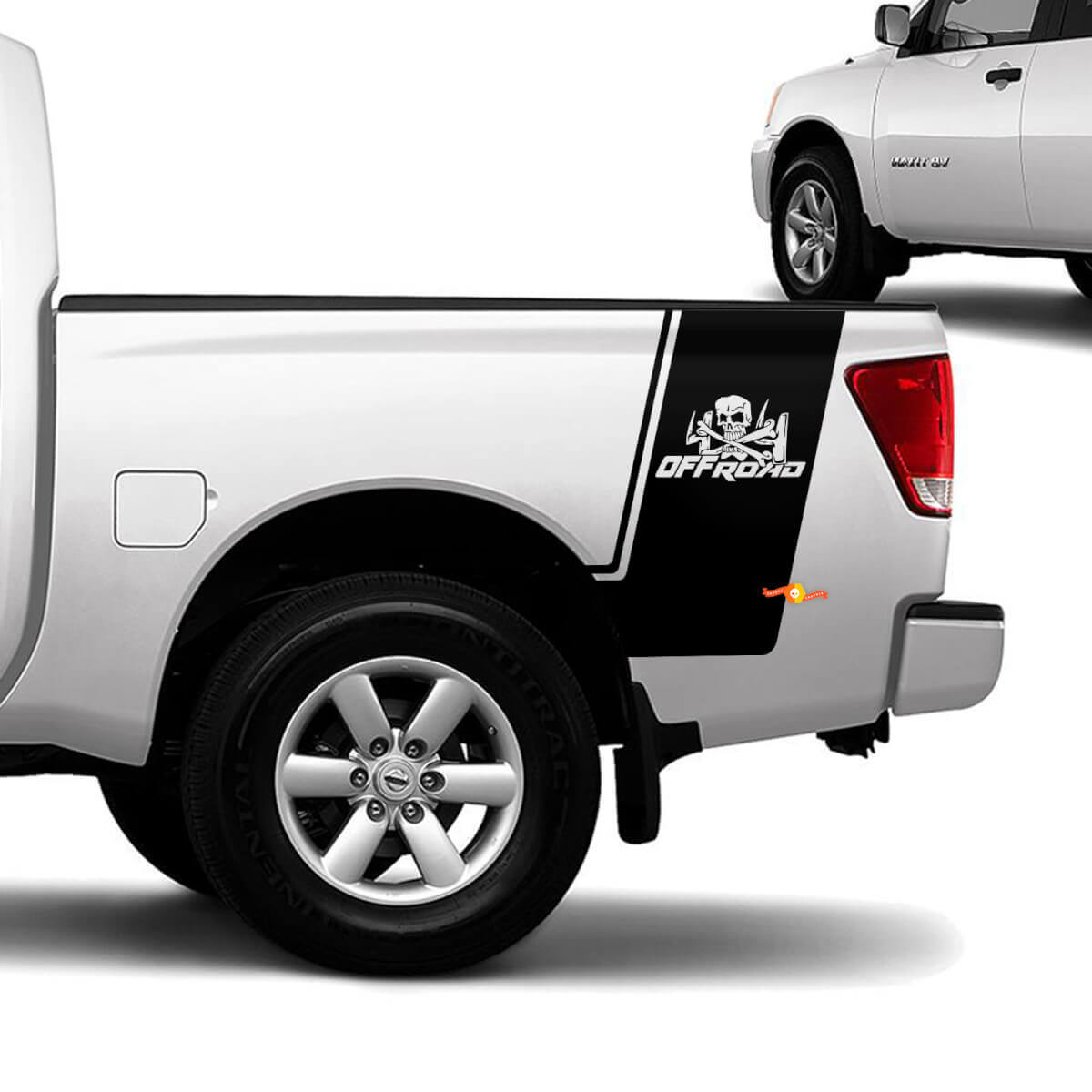 Nissan Titan Comodino Off Road Teschio Strisce Adesivi in ​​vinile Decalcomanie Grafica
