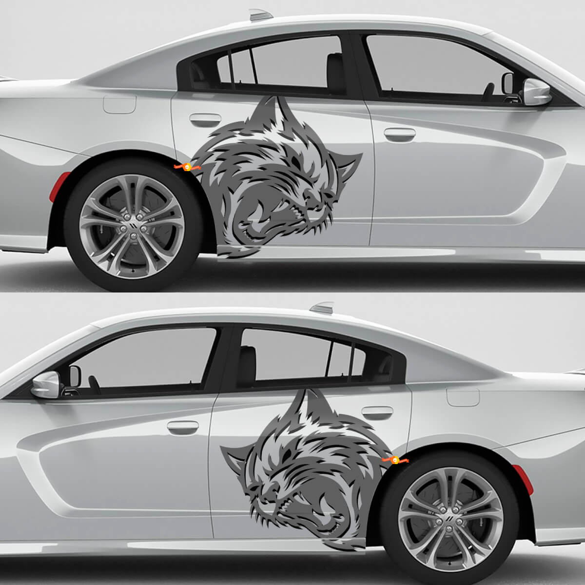 Kit di Adesivi Laterali Wildcat in Vinile per Dodge Challenger o Charger