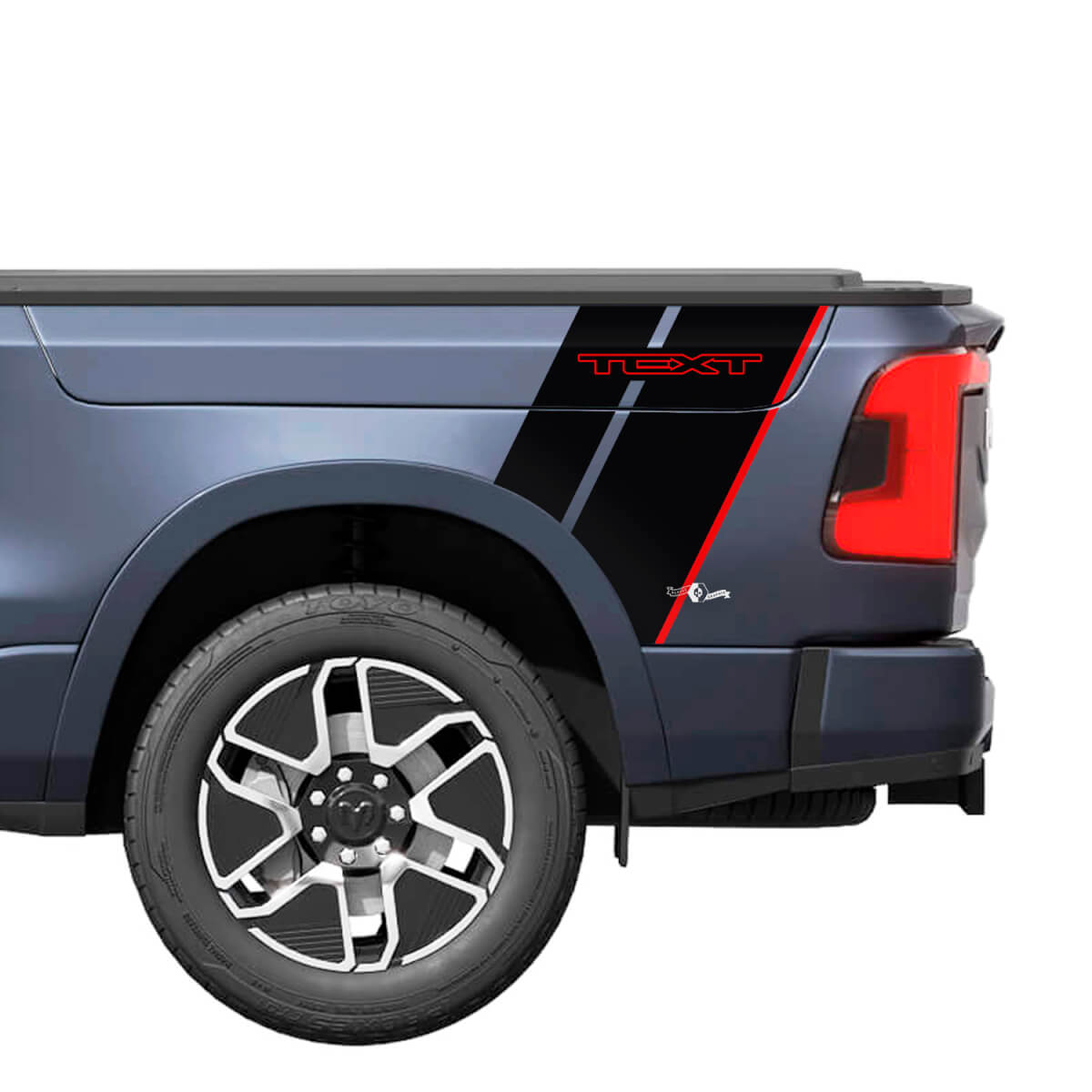Adesivi in Vinile con Strisce Doppie Parafango Posteriore per Dodge Ram 1500 REV