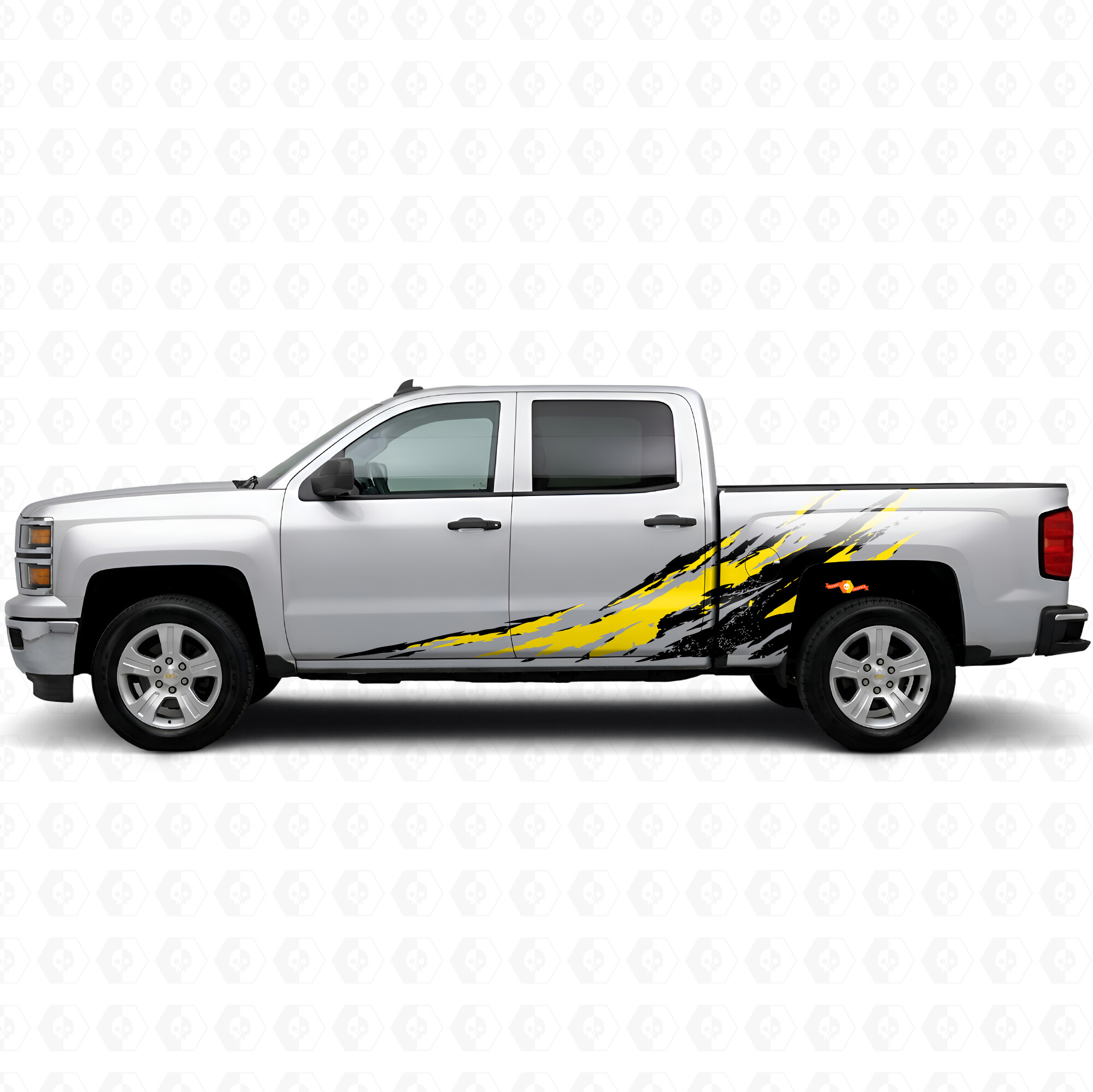 Strisce in Vinile Usurate per Porta Splash e Fiancata per Chevrolet Silverado 1500 K2XX 2014-2019