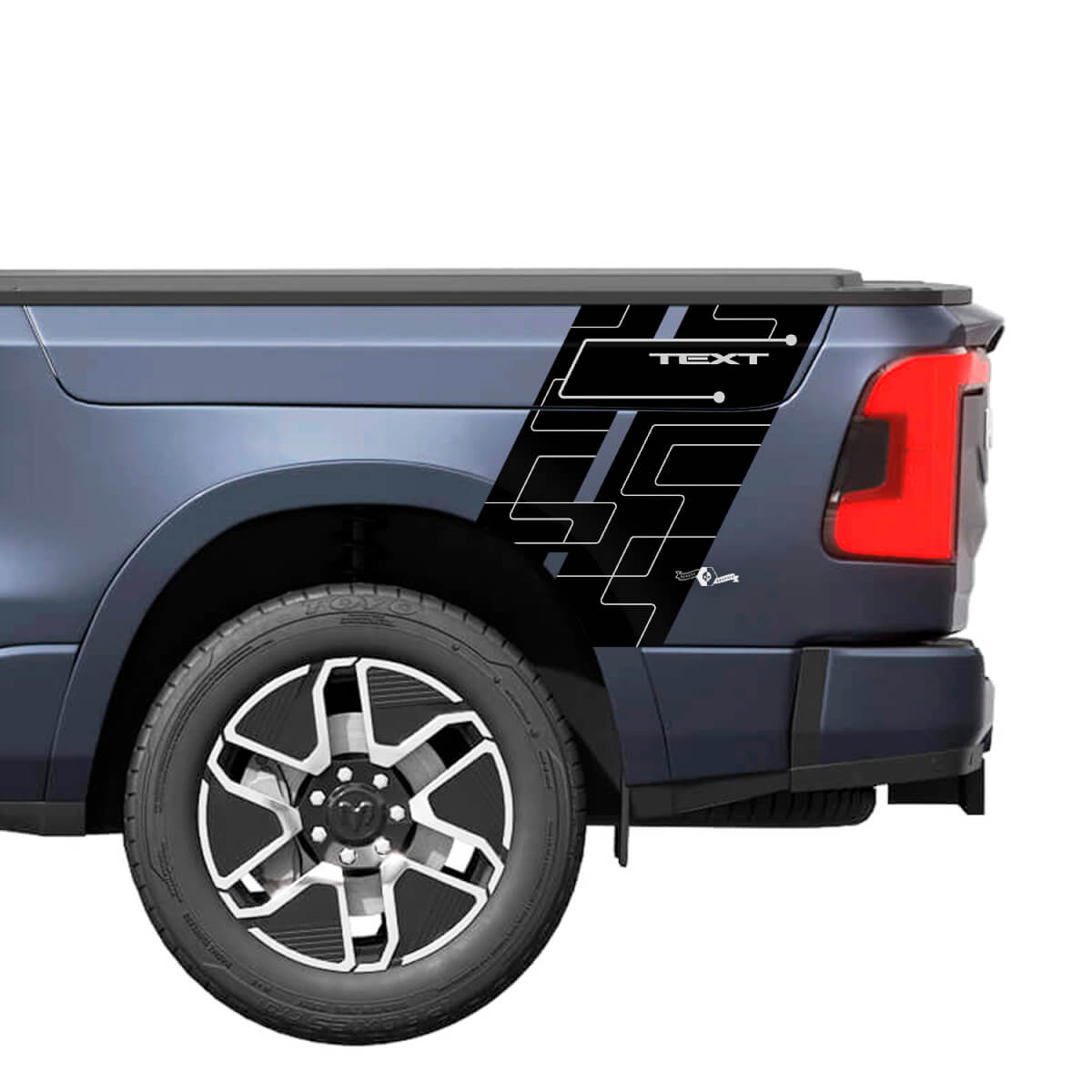 Kit di Adesivi in Vinile Strisce Geometriche per Parafango Posteriore per Dodge Ram 1500 REV