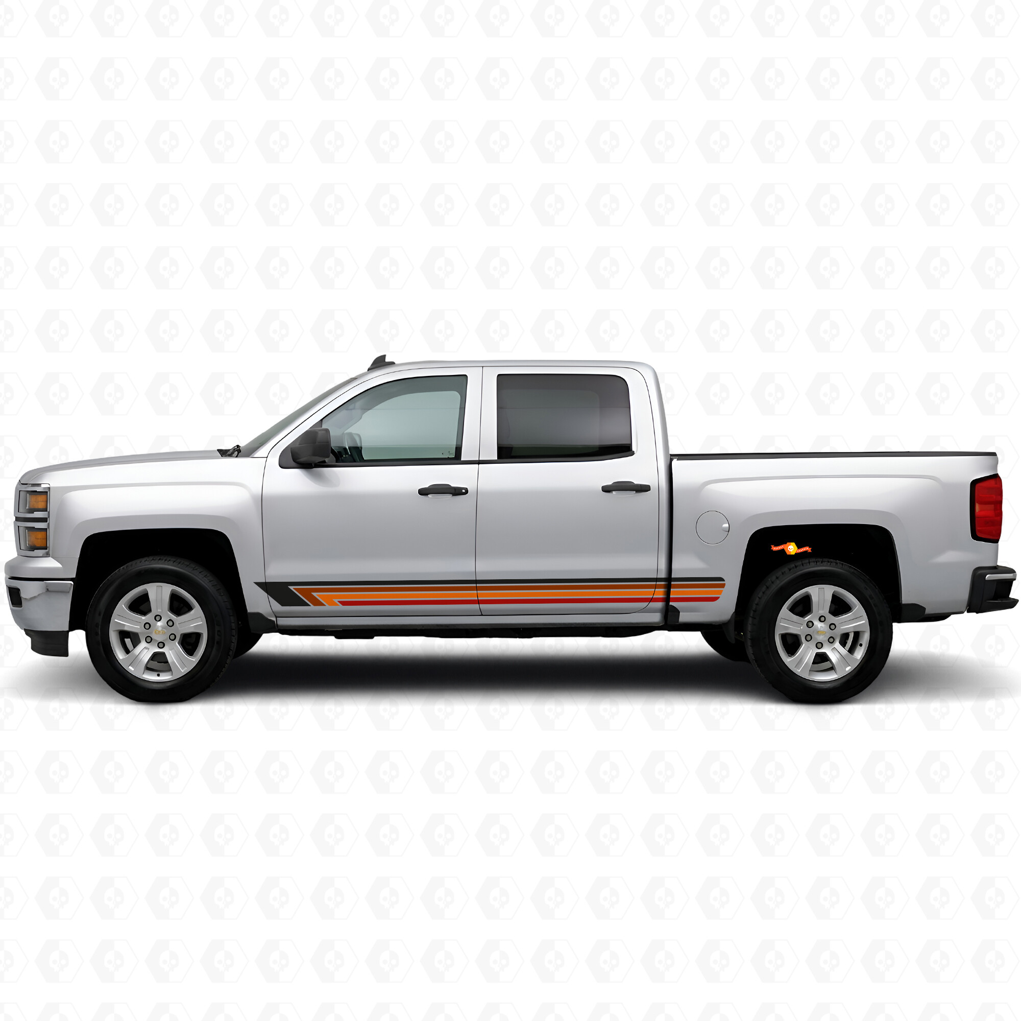 Strisce in vinile vintage per porta e pannello sottoporta per Chevrolet Silverado 1500 K2XX 2014-2019
