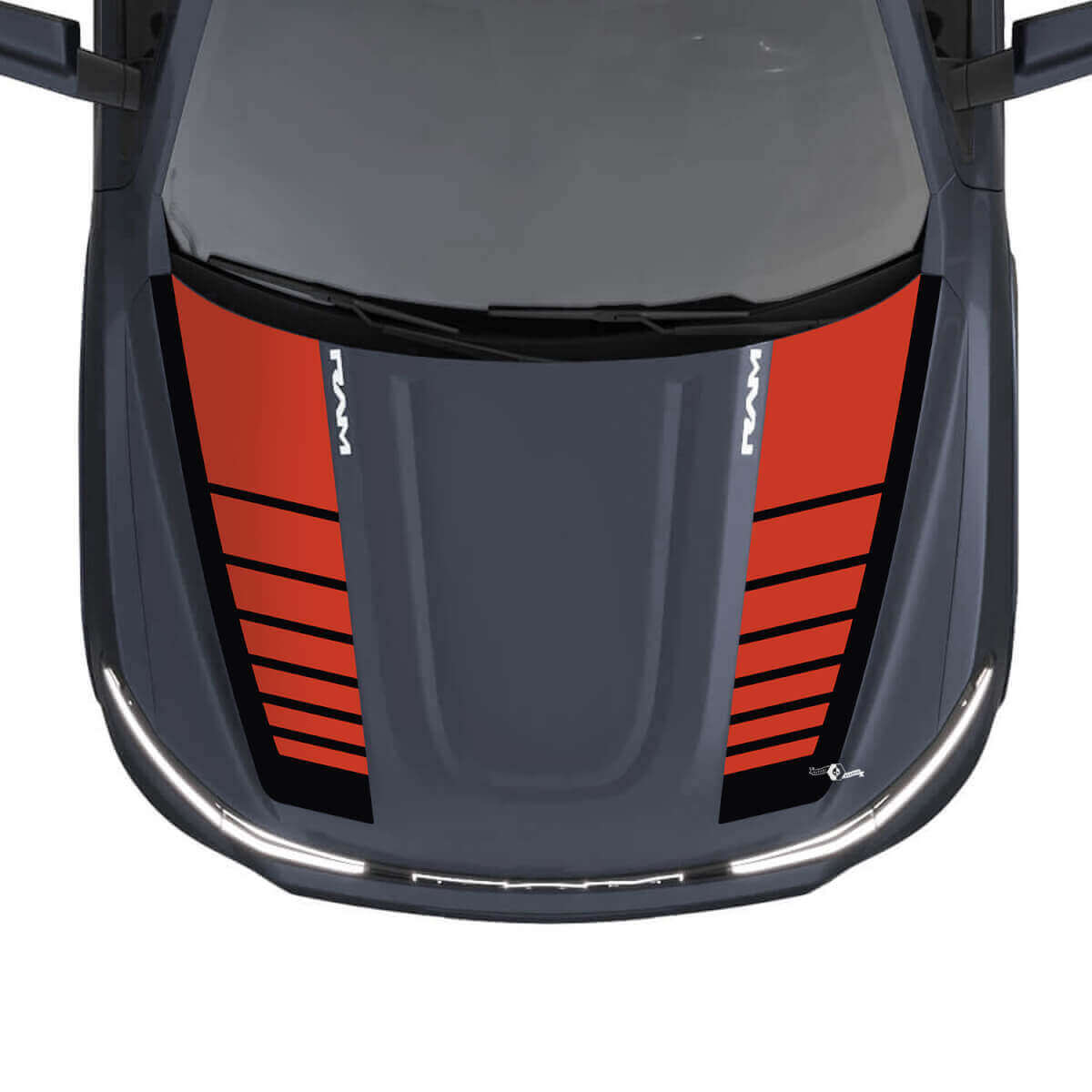 Adesivi in Vinile Strisce Cofano Grafiche per Dodge Ram 1500 REV