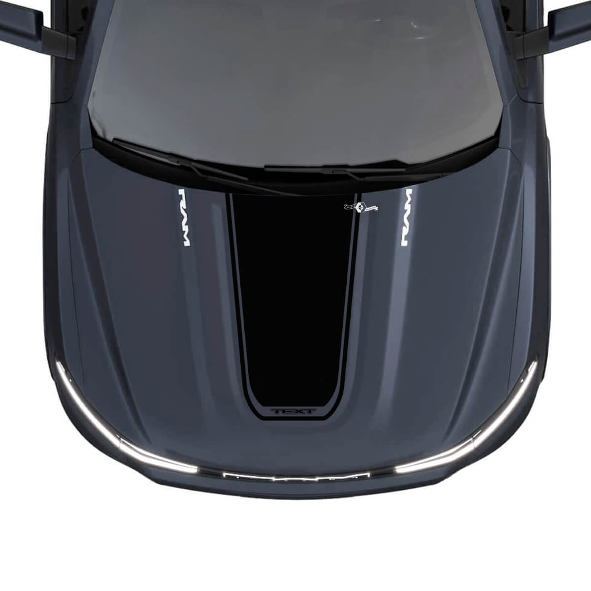 Adesivo in Vinile per Striscia Cofano Personalizzata Blackout per Dodge Ram 1500 REV