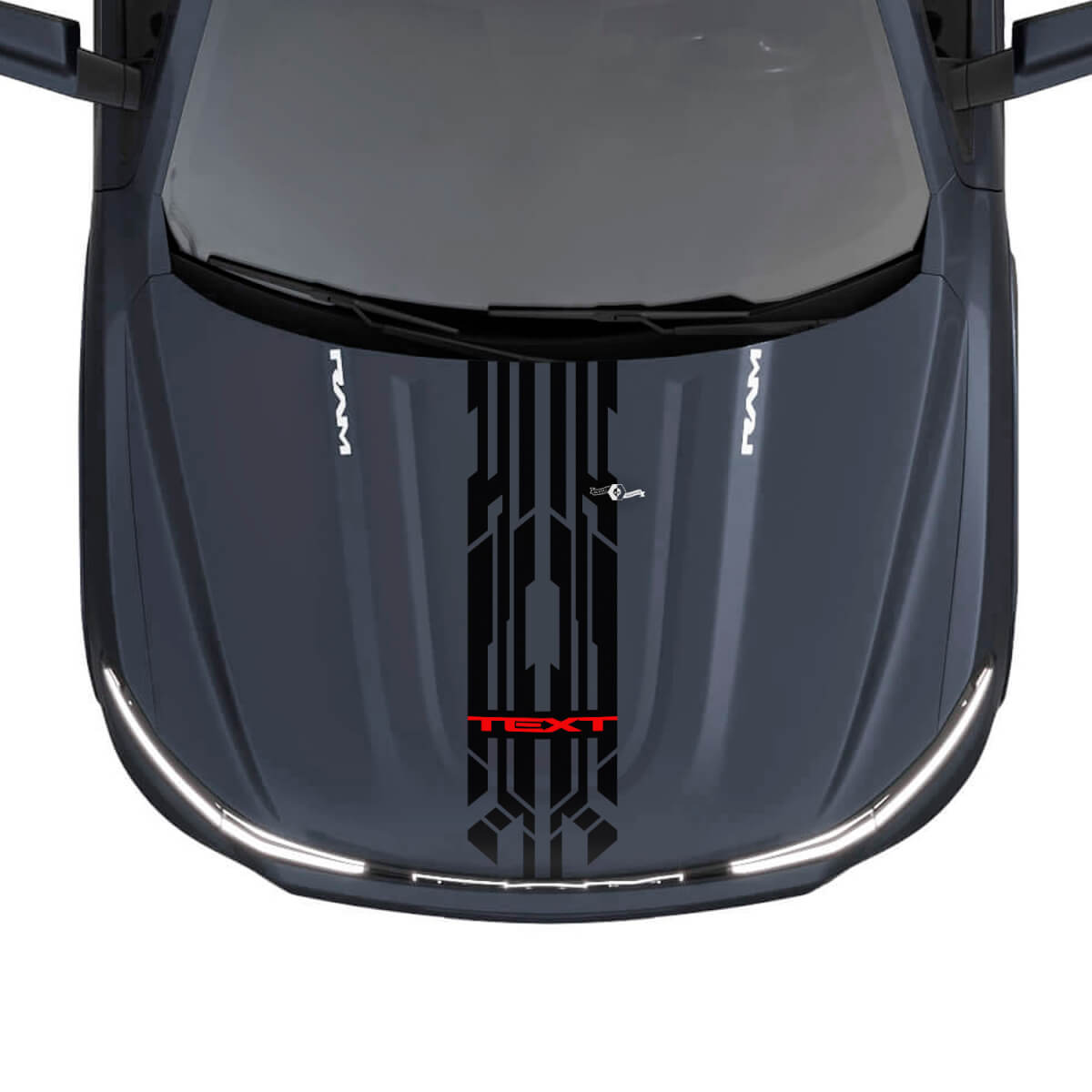 Adesivi in Vinile a Strisce Lunghe Techno Style per Cofano Personalizzato per Dodge Ram 1500 REV