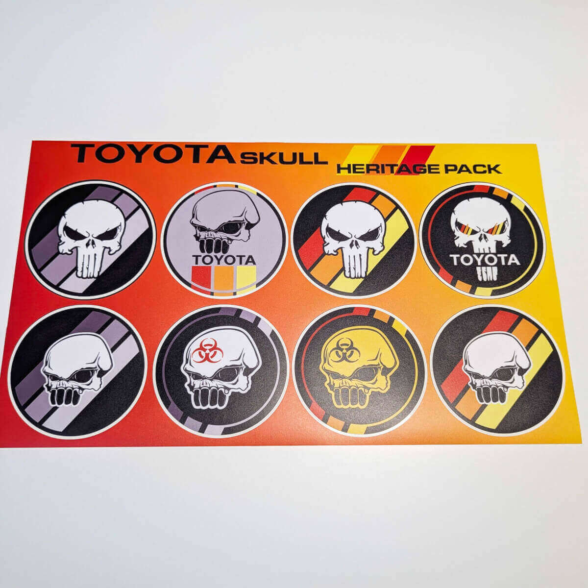 Skull Heritage Retro Vintage Old Style Pacchetto adesivi Decalcomanie grafiche per Toyota TRD
