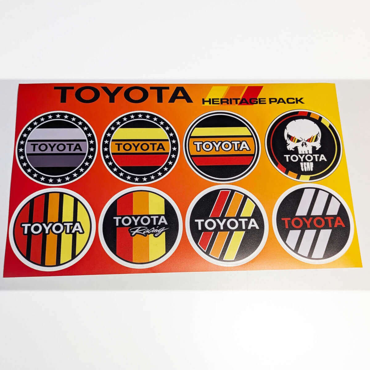 Set Adesivi Grafica Rotonda Stile Retrò Vintage d'Epoca Toyota Heritage