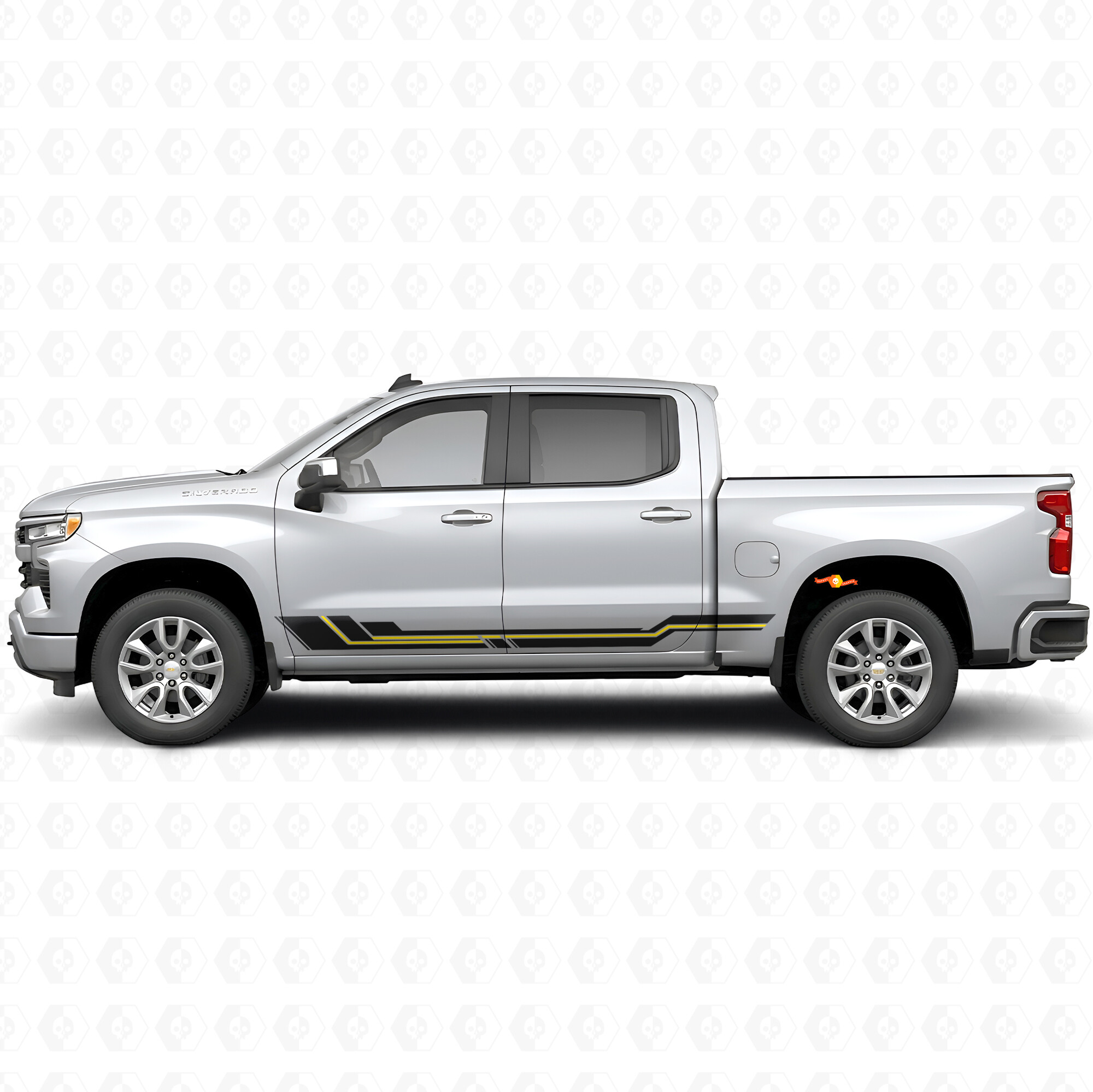 Strisce Viniliche Accentate Parallele per Porta e Minigonne per Chevrolet Silverado 1500 T1XX 2019-2026