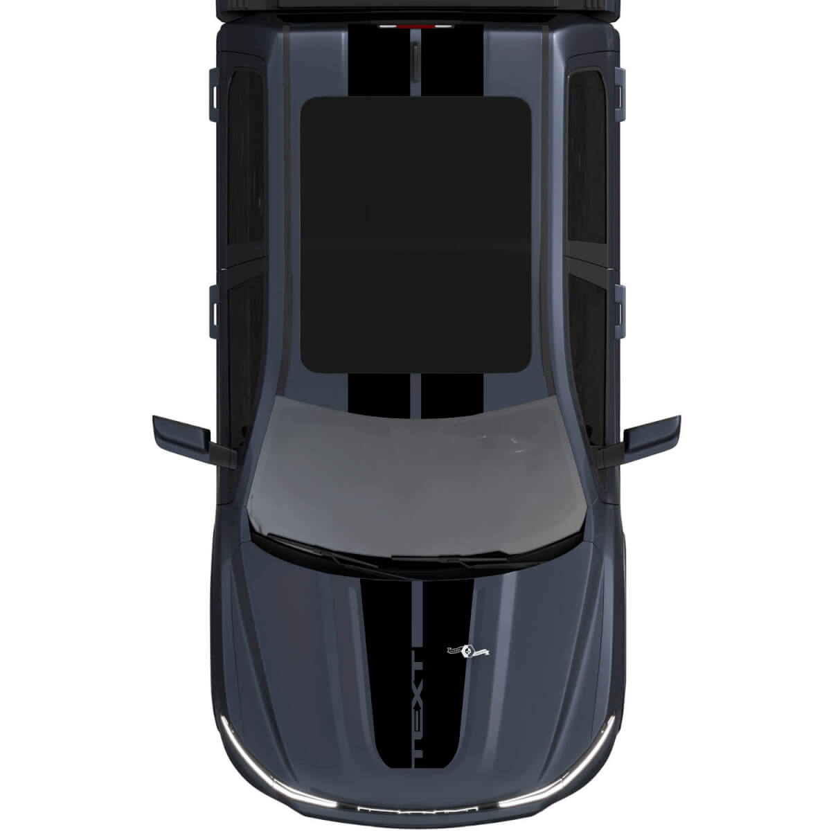 Kit di Adesivi in Vinile con Strisce Personalizzate Doppie per Cofano e Tetto per Dodge Ram 1500 REV