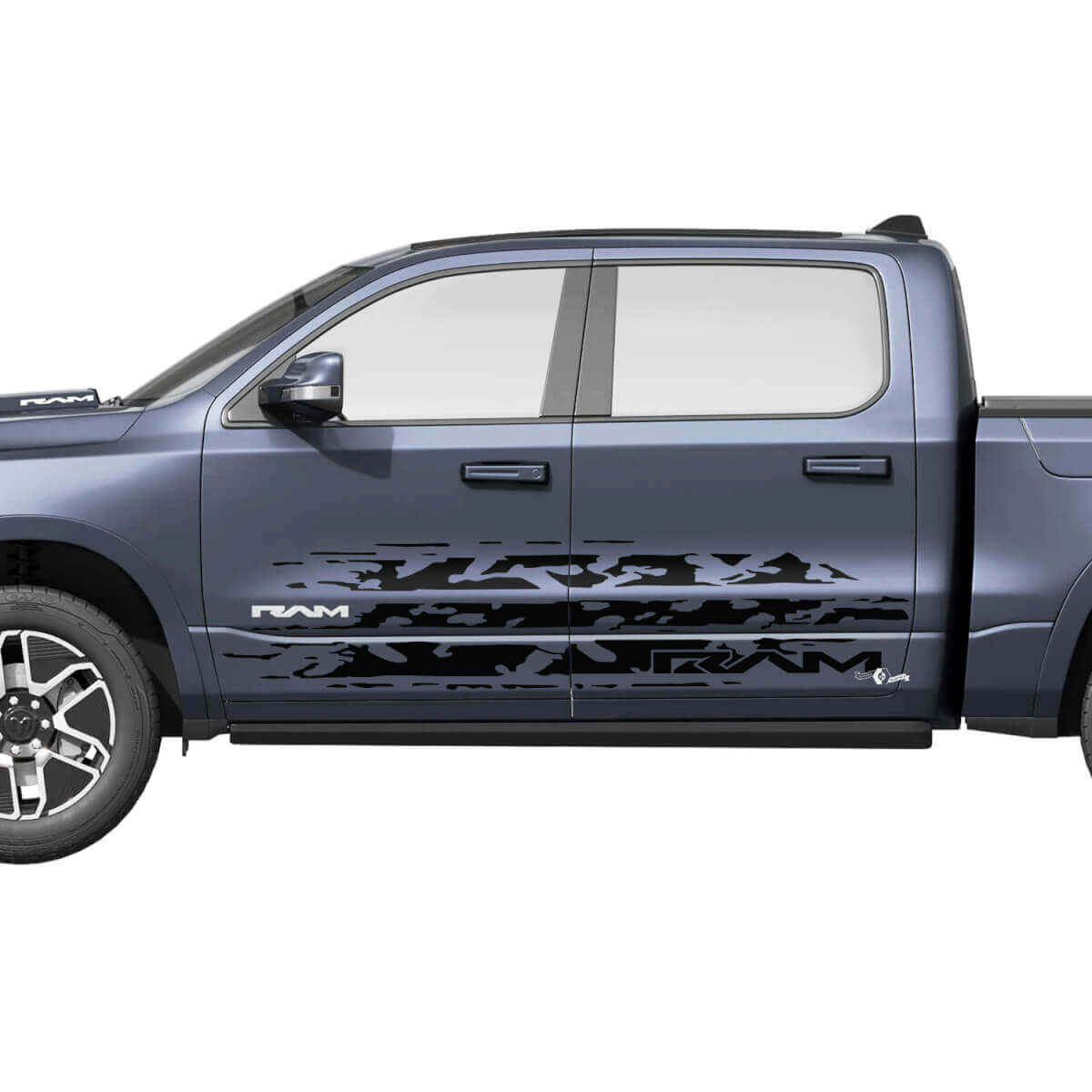 Splash Distressed porte laterali camion decalcomanie in vinile adesivi grafica per Dodge RAM 1500 REV
