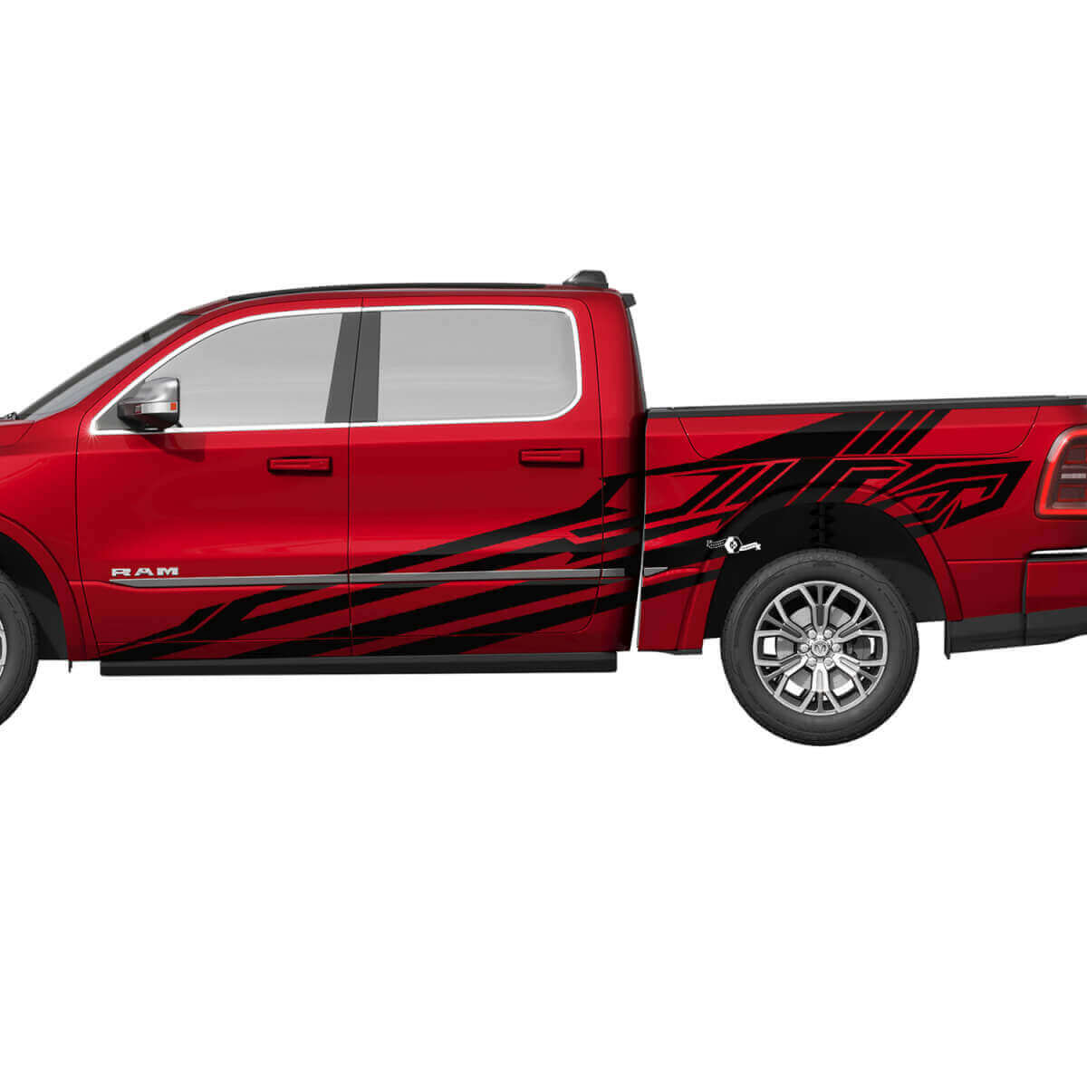 Adesivi in Vinile Grafici Geometrici per Porte Laterali Cassone per Dodge Ram 1500 Tungsten