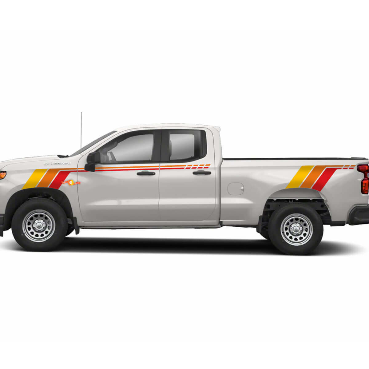 Kit di adesivi in vinile a strisce vintage per cofano laterale e portellone per Chevrolet Silverado