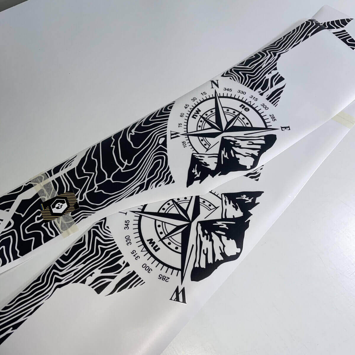 Set di Adesivi in Vinile per Comodino con Mappa Topografica per Hyundai Santa Cruz