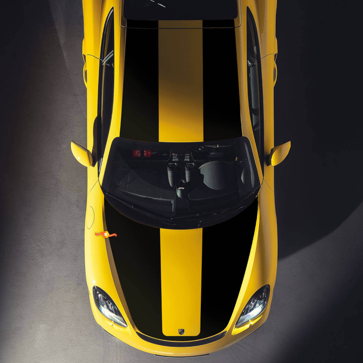 Kit Adesivi Vinile Doppie Strisce da Cofano e Tetto per Porsche Cayman GT4