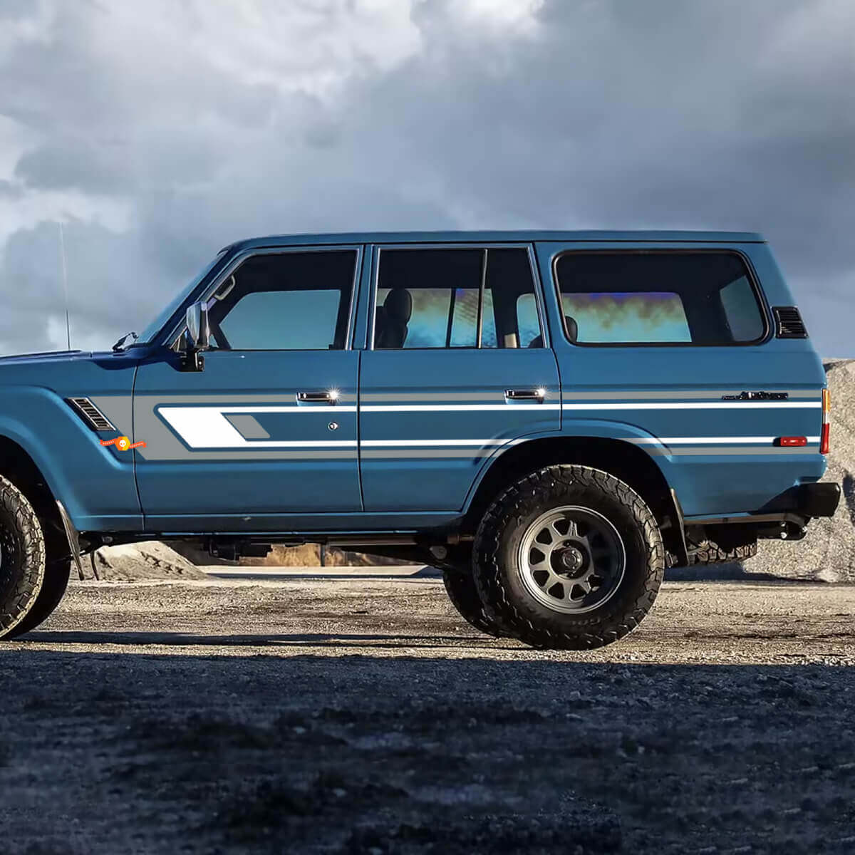 Porte laterali retrò per le decalcomanie in vinile per la Toyota Land Cruiser del 1988
