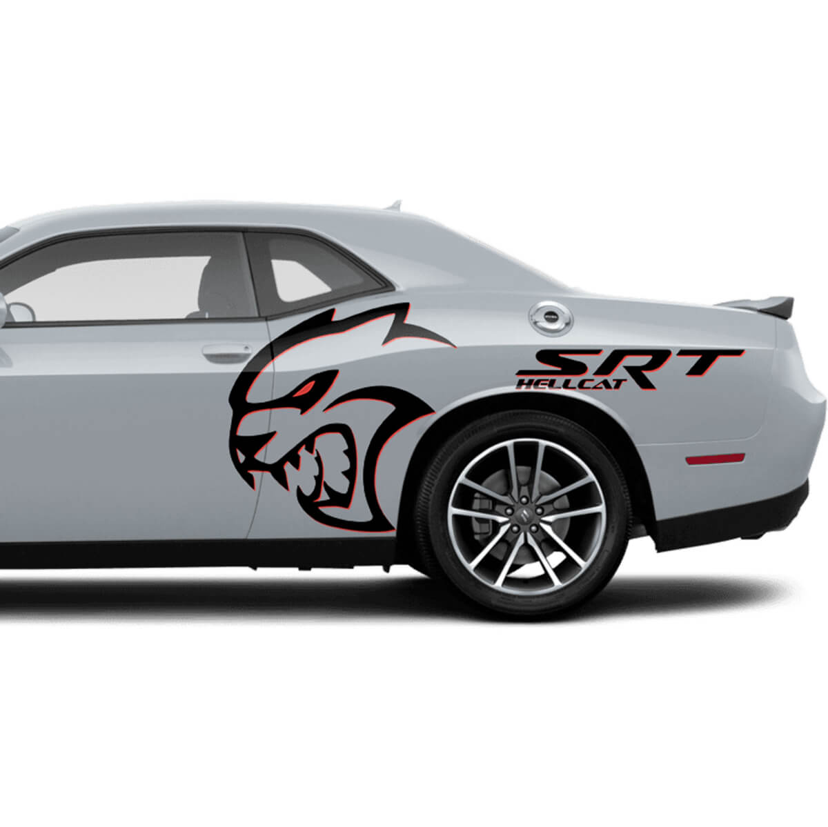 Due colori adesivi per le decalcomanie per le laterali super stock rosse hellcat per Dodge Challenger Redeye o Caricatore
