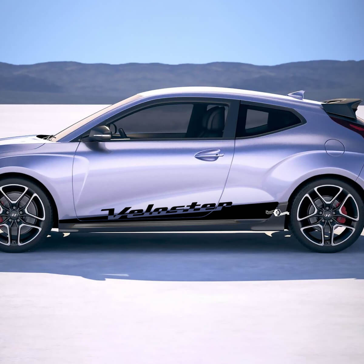 2x porta da bilanciere a strisce per bilanciere adesivi in ​​vinile decalcomania per Hyundai Veloster
