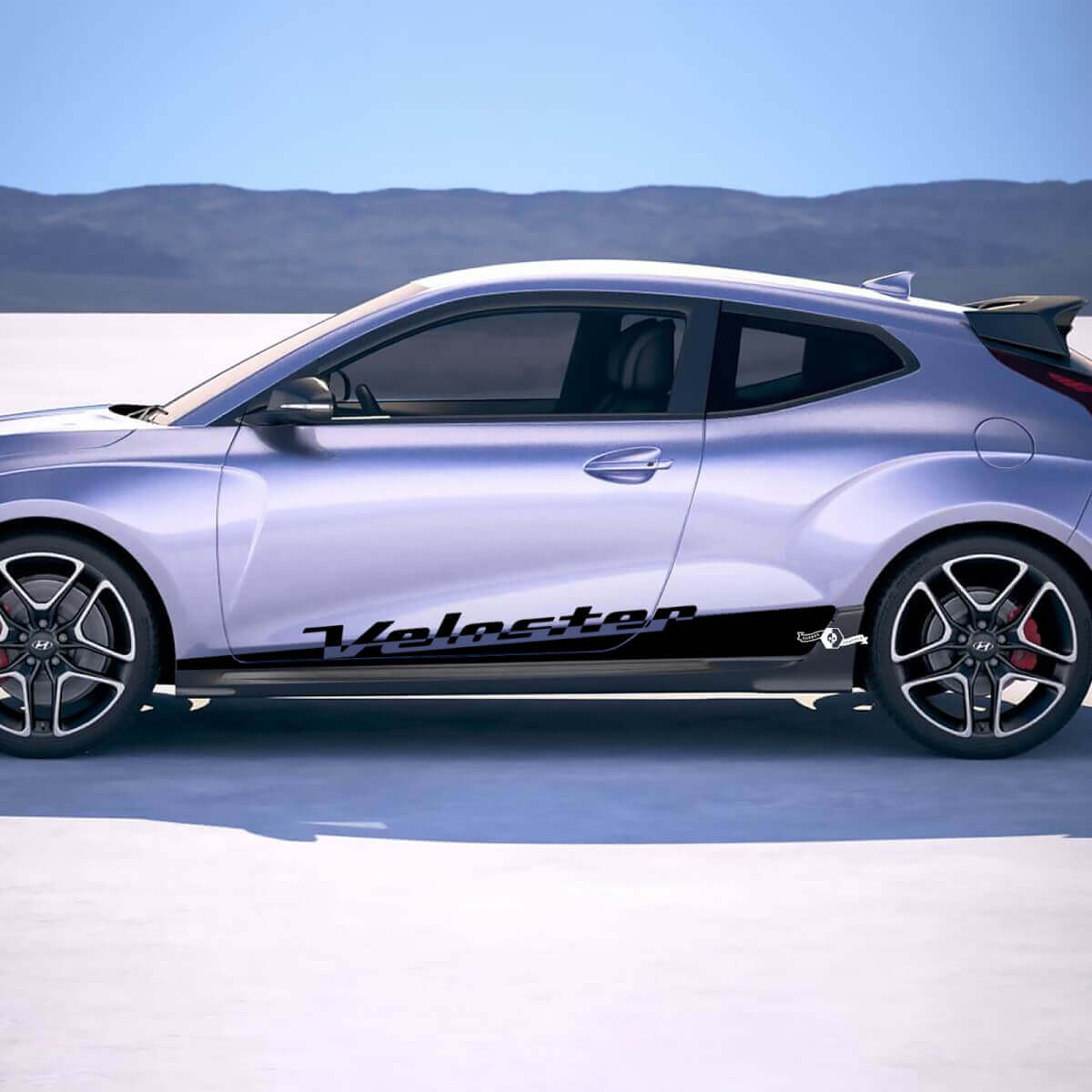 2x Adesivi in vinile a strisce per sottoporta laterale della porta, adatti per Hyundai Veloster