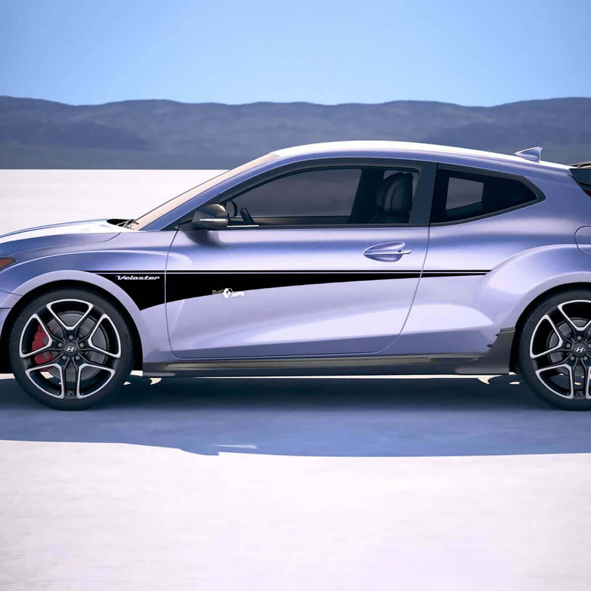 2x porta da bilanciere a strisce per bilanciere adesivi in ​​vinile decalcomania per Hyundai Veloster
