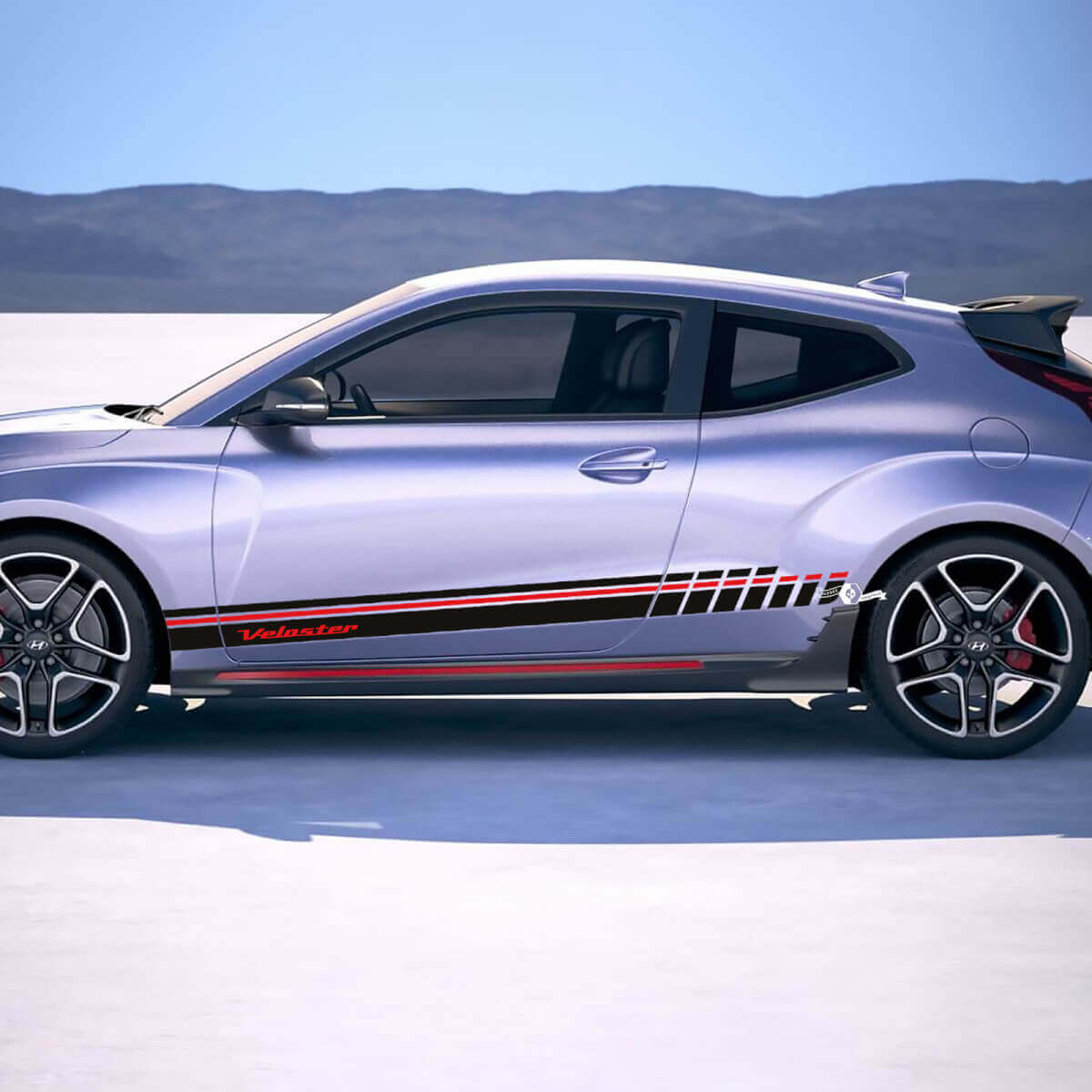 Strisce strobeti laterali adesivi in ​​vinile decalcomania per Hyundai Veloster
