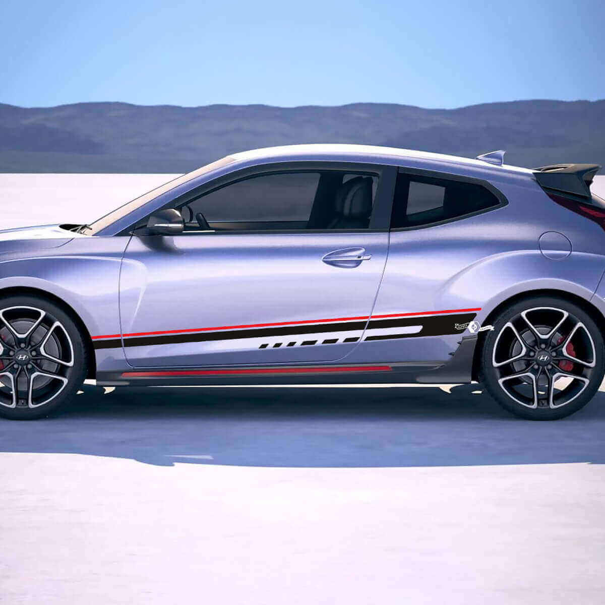 Adesivi in Vinile a Strisce Laterali da Gara Decalcomanie per Hyundai Veloster 2
