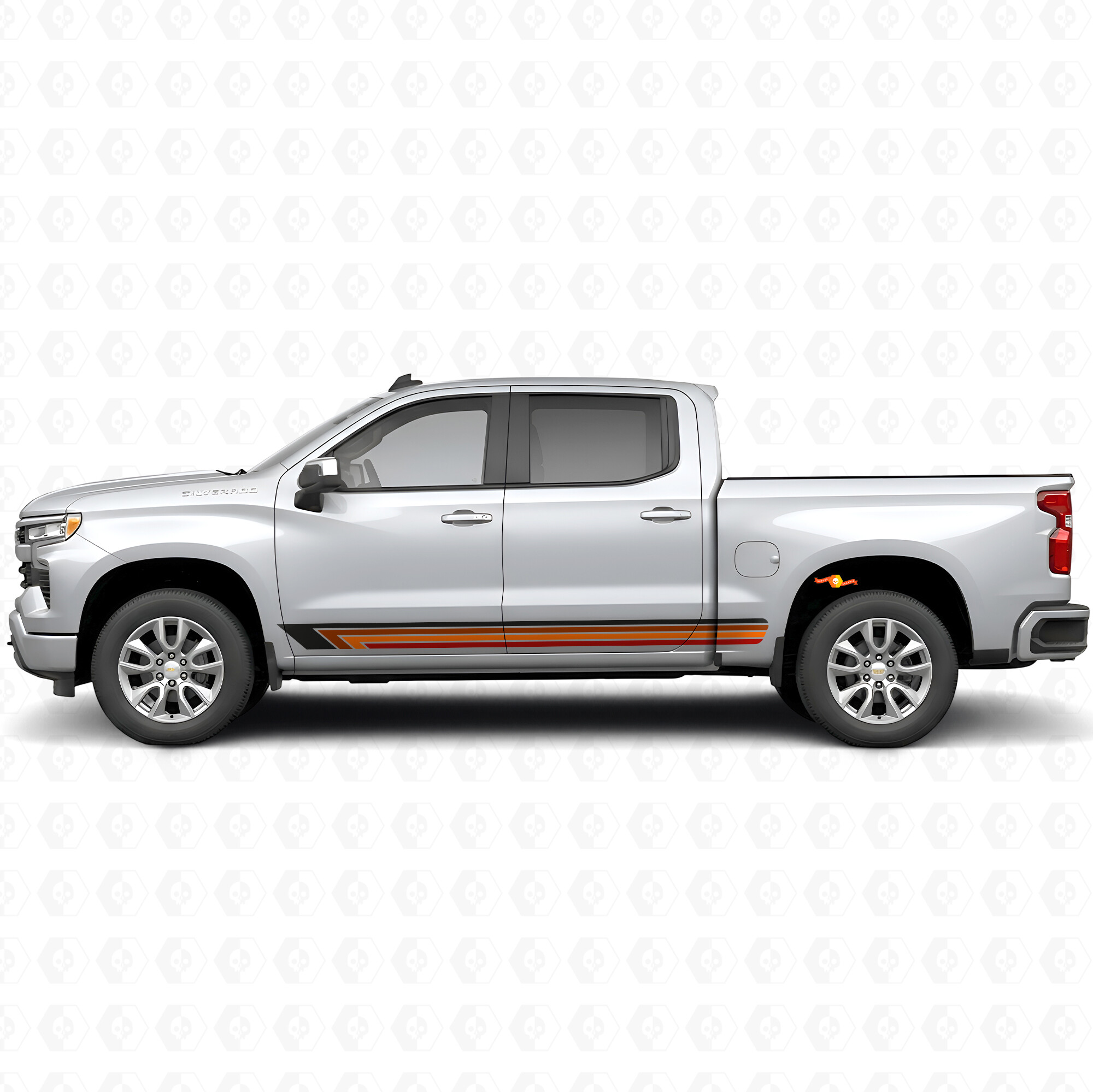 Strisce in vinile vintage per porta e pannello sottoporta per Chevrolet Silverado 1500 T1XX 2019-2026