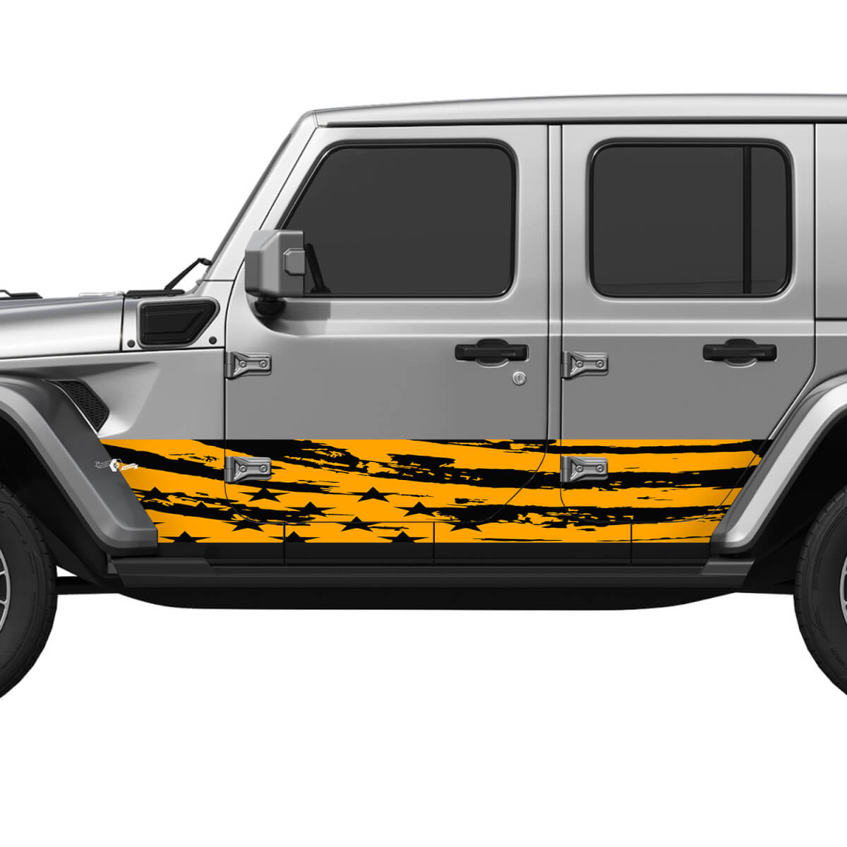 US Patriotic Assicted Flag Wrap Porte laterali Adesivo in vinile Adesivo Fit Jeep Wrangler 2
