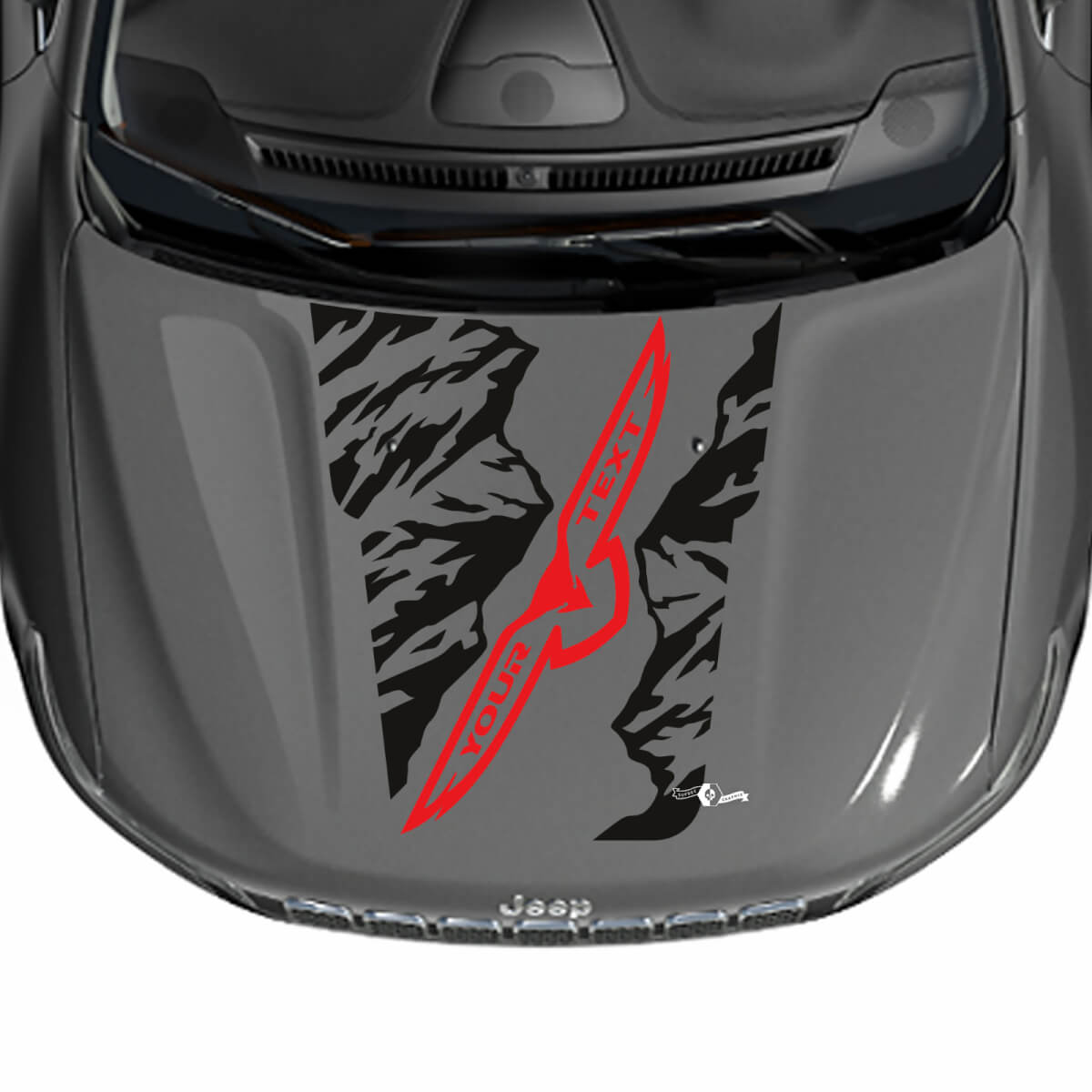 Adesivo in Vinile con Grafica Aquila delle Montagne per Cofano Jeep Cherokee Trailhawk