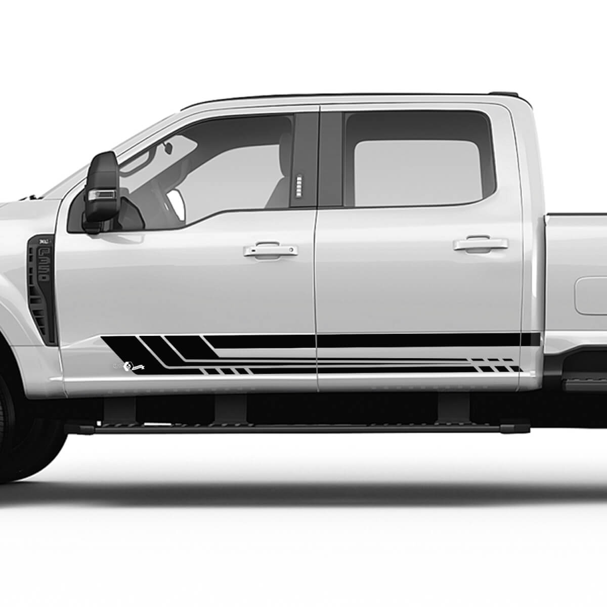 Ford F150 F250 F350 Pannello di bilanciere Stripes Schede in vinile Grafica
