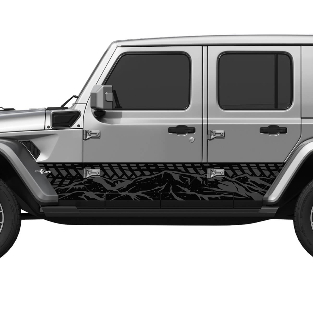 Tracce di pneumatici Porte per la parte delle porte della montagna in vinile adesivo per decalcomanie jeep wrangler 2
