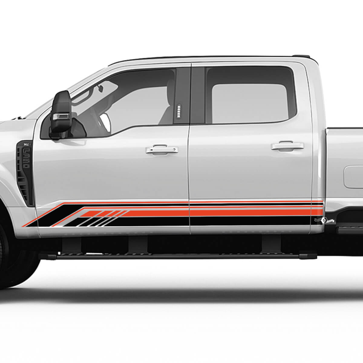 Ford F150 F250 F350 Pannello di bilanciere Stripes Schede in vinile Grafica 2 colori

