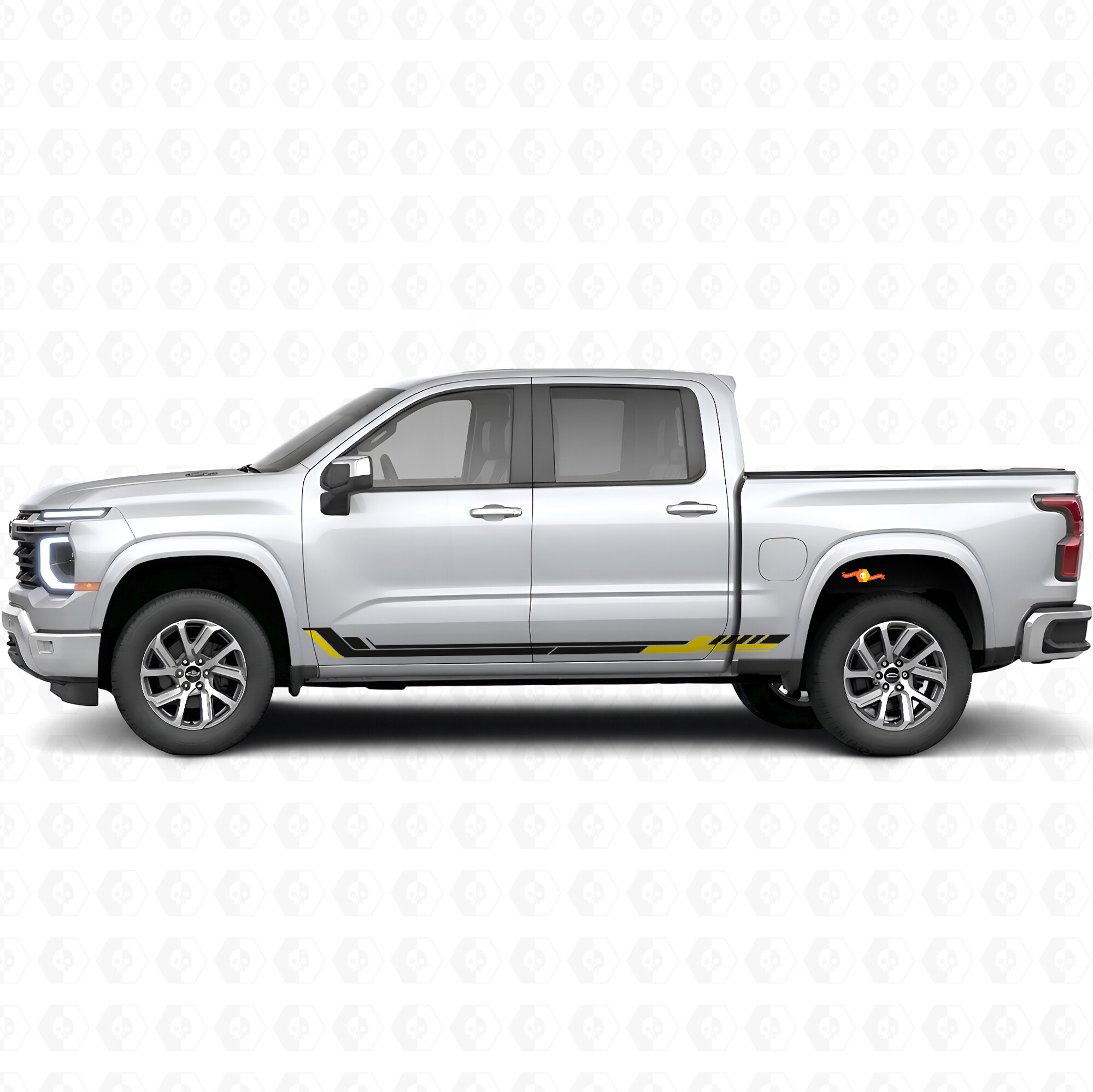 Strisce in Vinile Racing Line per Porte e Minigonne per Chevrolet Silverado 1500 Nuova Generazione 2027