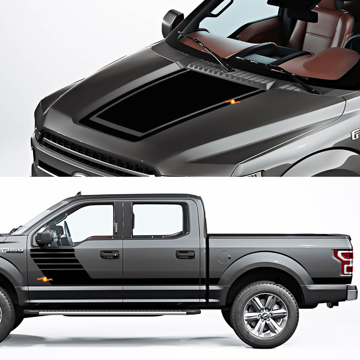 Pannello a bilancieri laterali e decalcomania di decalcomania per la Ford F150 Raptor Roush Pacchetto 2
