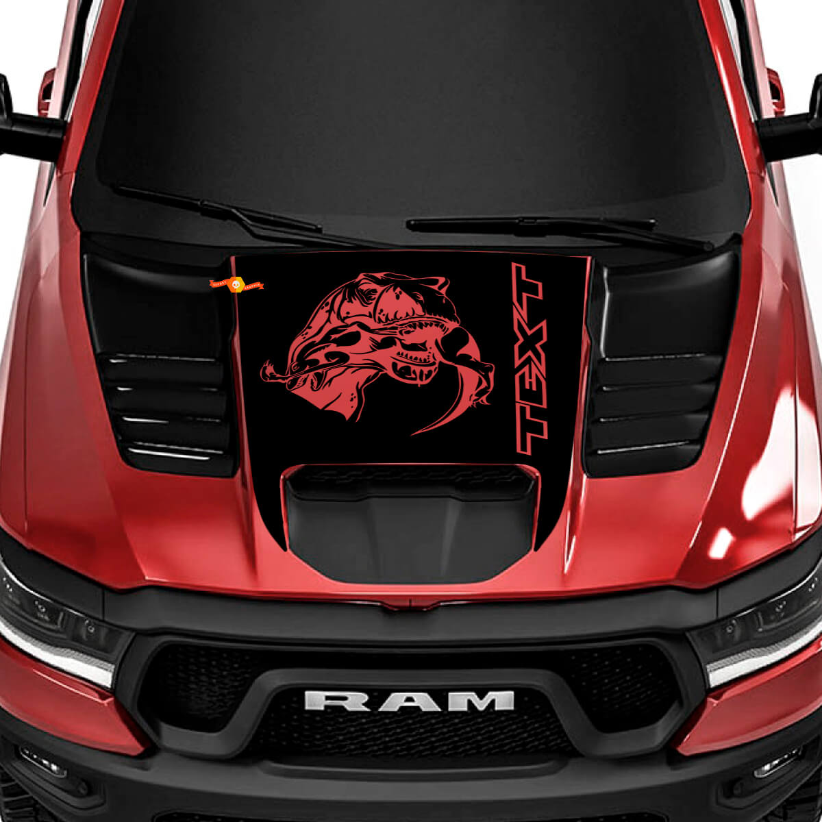 Adesivo in Vinile per Cofano Stile T-Rex per Dodge Ram 1500 TRX Truck