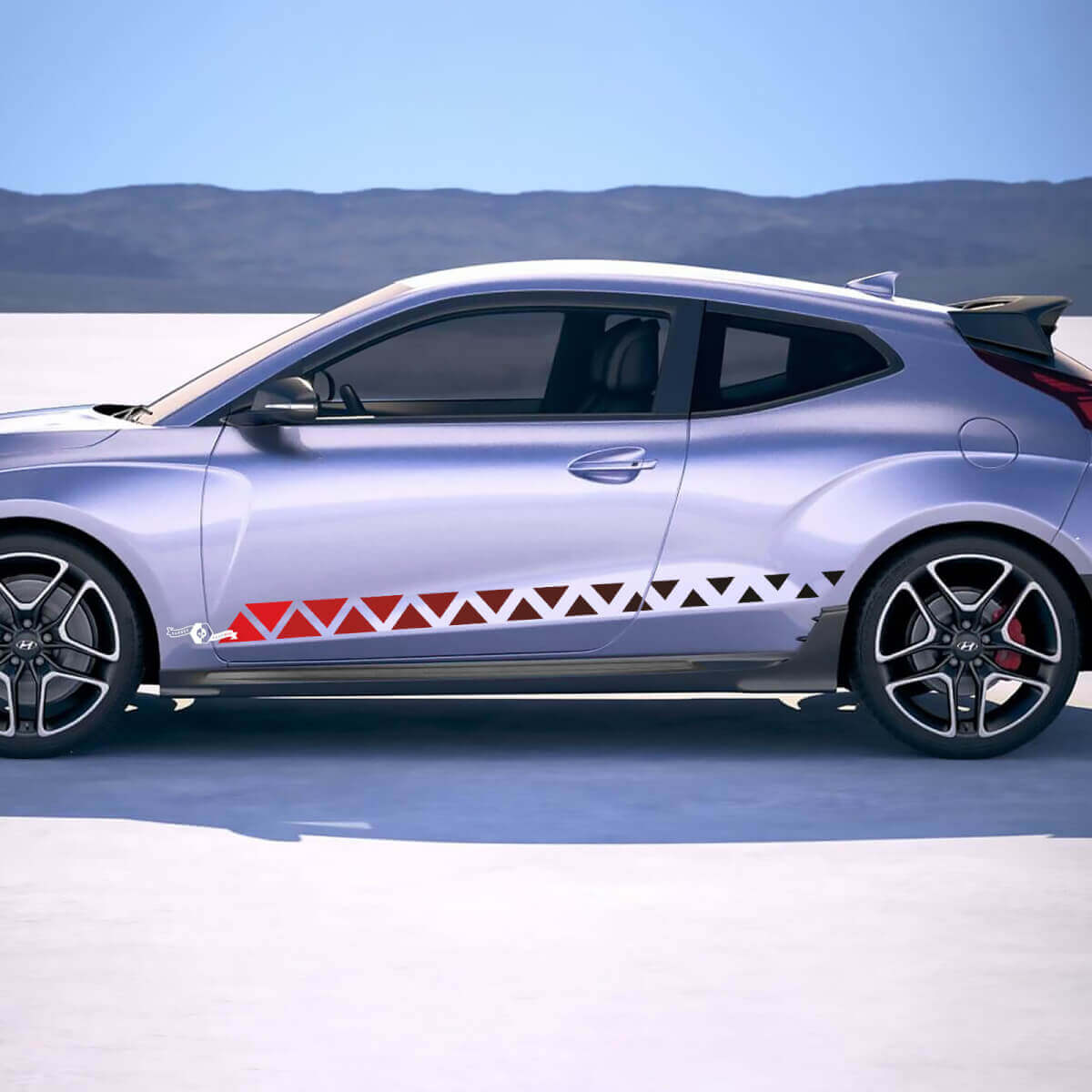 Strisce di ornamento da corsa laterale adesivi in ​​vinile decalcomania per Hyundai Veloster
