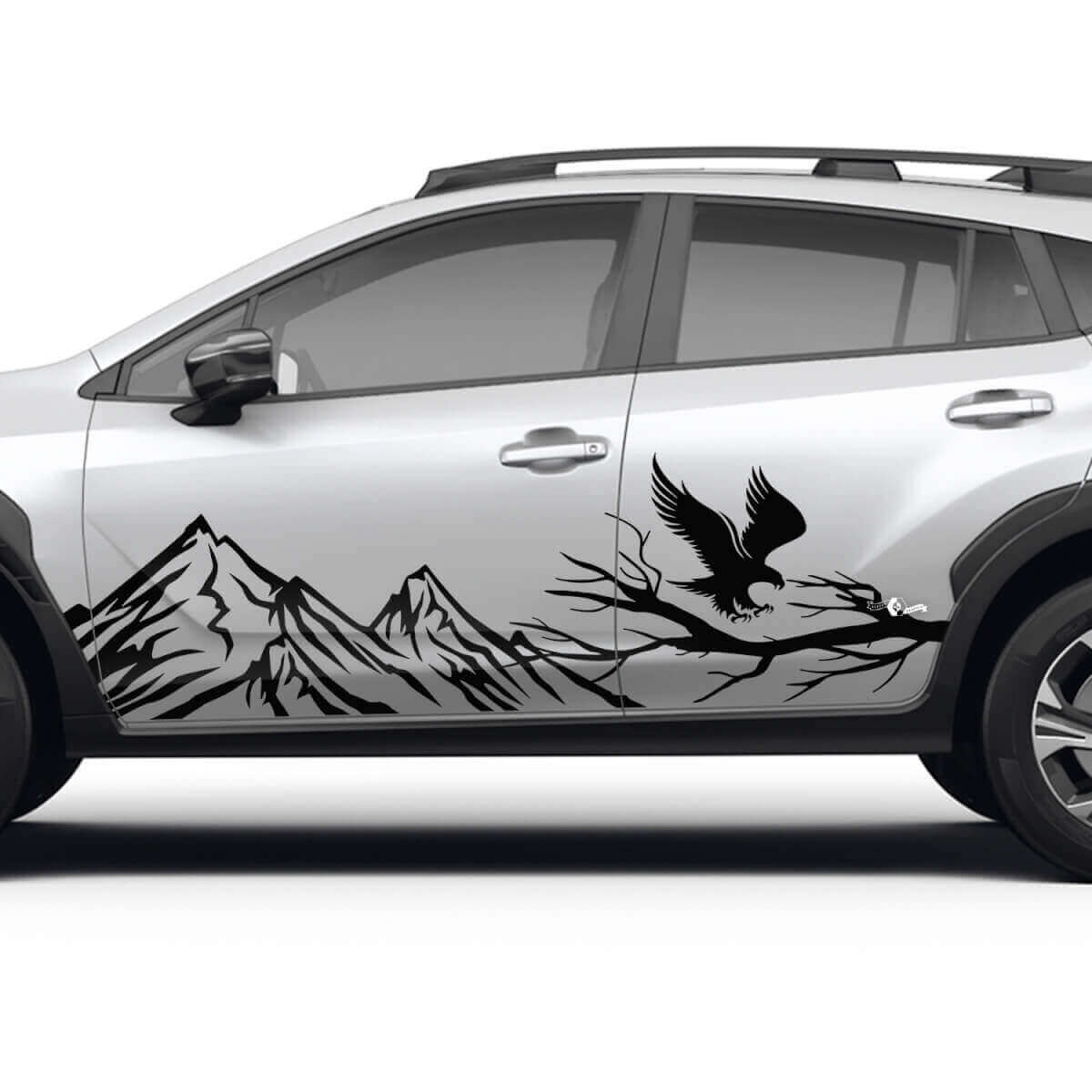 Adesivo in Vinile con Grafica Decalcomania per Portiere Laterali Mountains Branch Eagle per Subaru Crosstrek