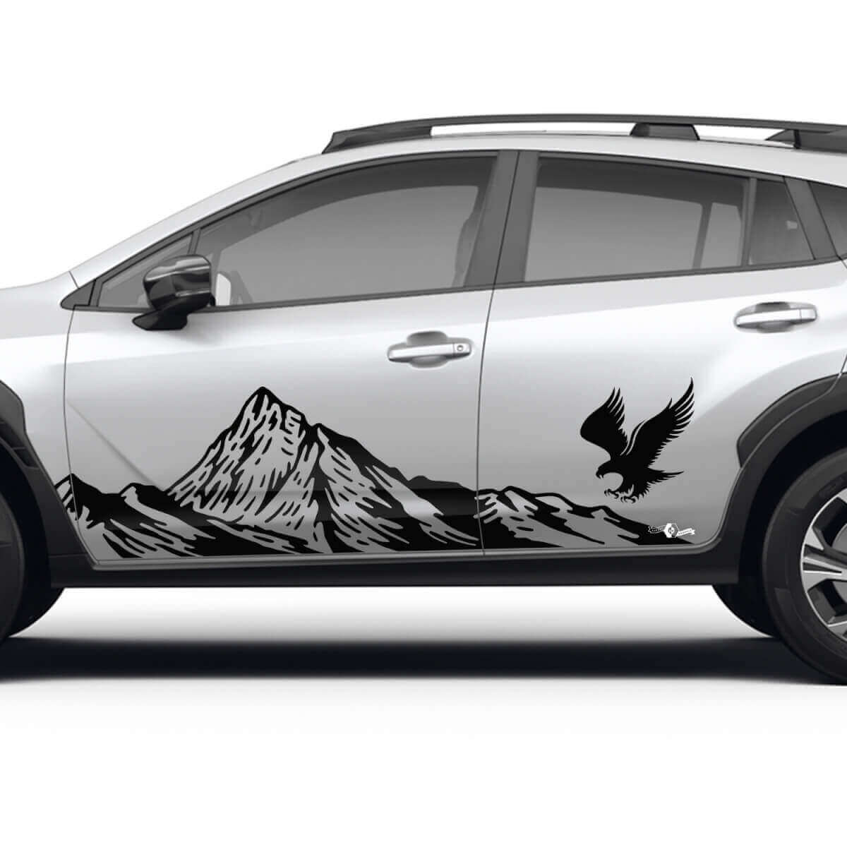 Adesivo in Vinile con Grafica Montagne Aquila per Porte Laterali Subaru Crosstrek