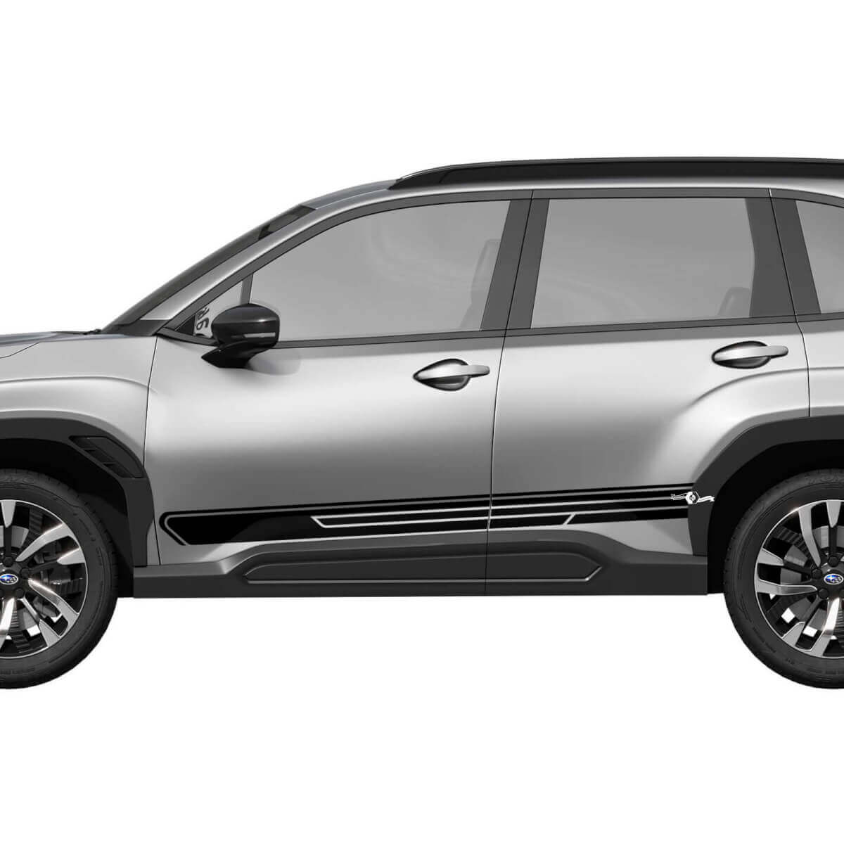 Adesivo in Vinile Grafico a Strisce da Corsa per Parafango delle Porte Laterali 2 per Subaru