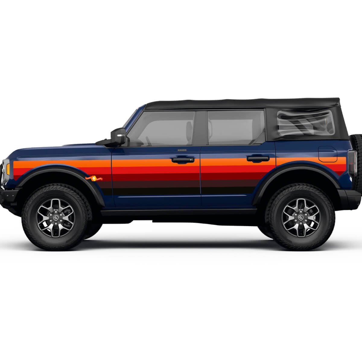 Abbinamento della porta laterale Strisce Stripes Decals in vinile per Ford Bronco
