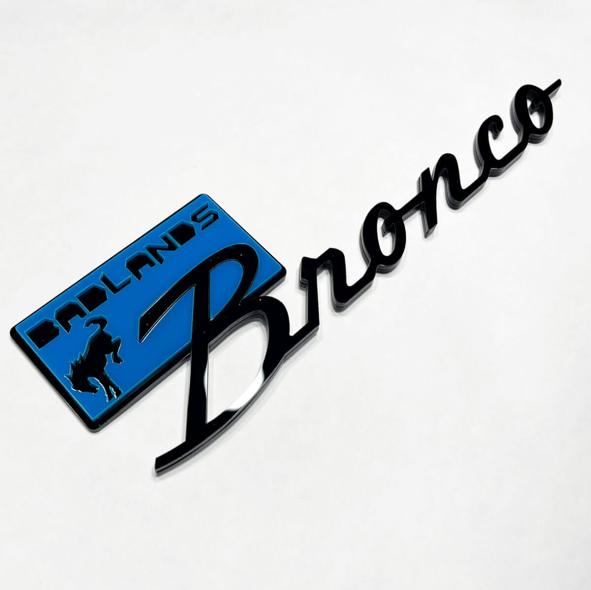 Emblemi parafango Bronco Badlands Emblema portellone 3D Nero vs Blu

