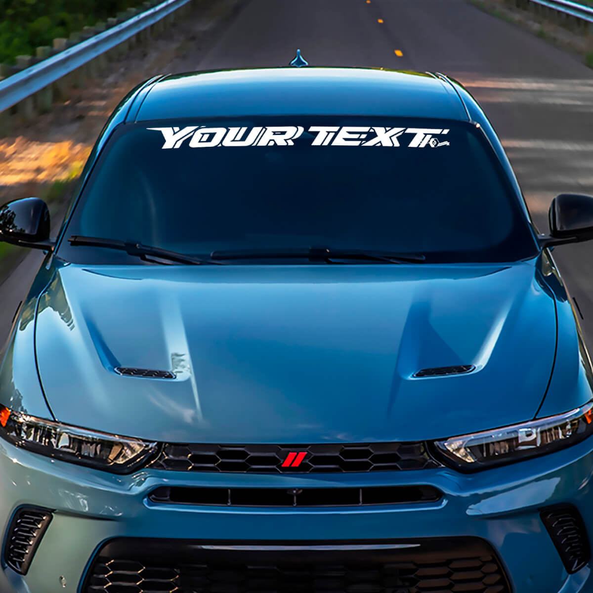 Adesivo in Vinile per Parabrezza con Lettere Personalizzate in Stile 3D per Dodge Hornet