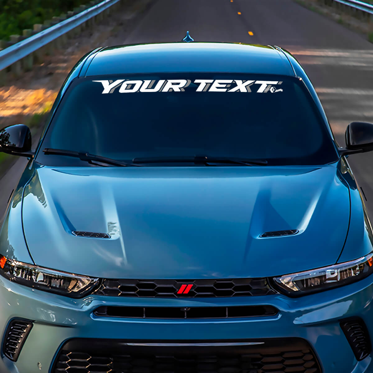 Adesivo in Vinile per Parabrezza con Lettere Personalizzate Stile 3D Due Colori per Dodge Hornet
