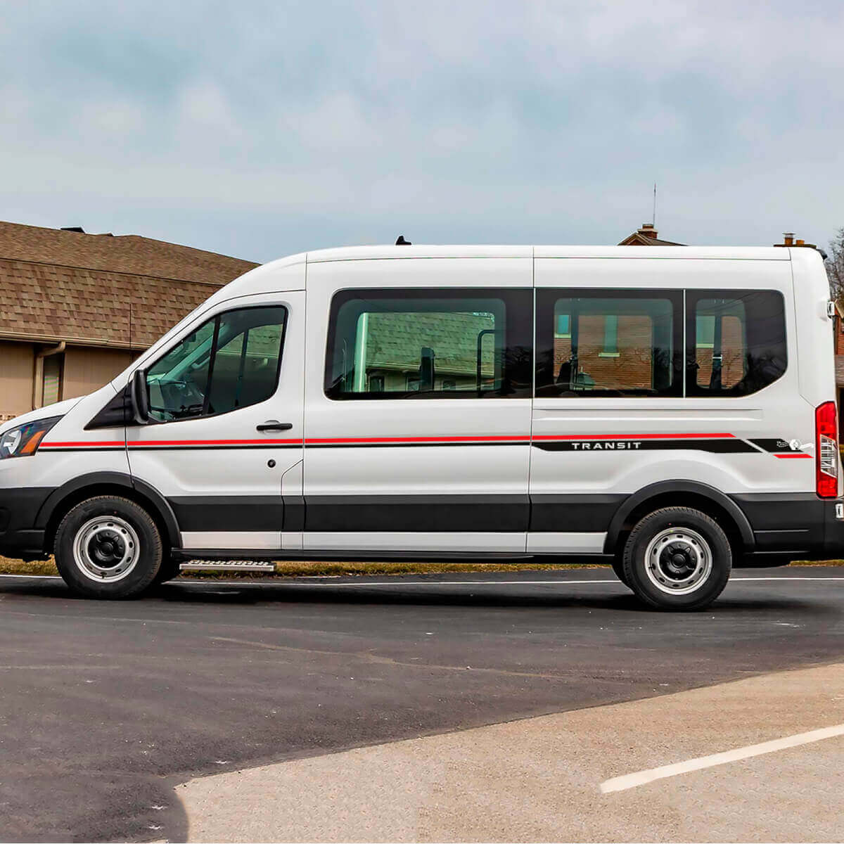 Adesivi in vinile a strisce laterali per Transit Letter 2 per Ford Transit