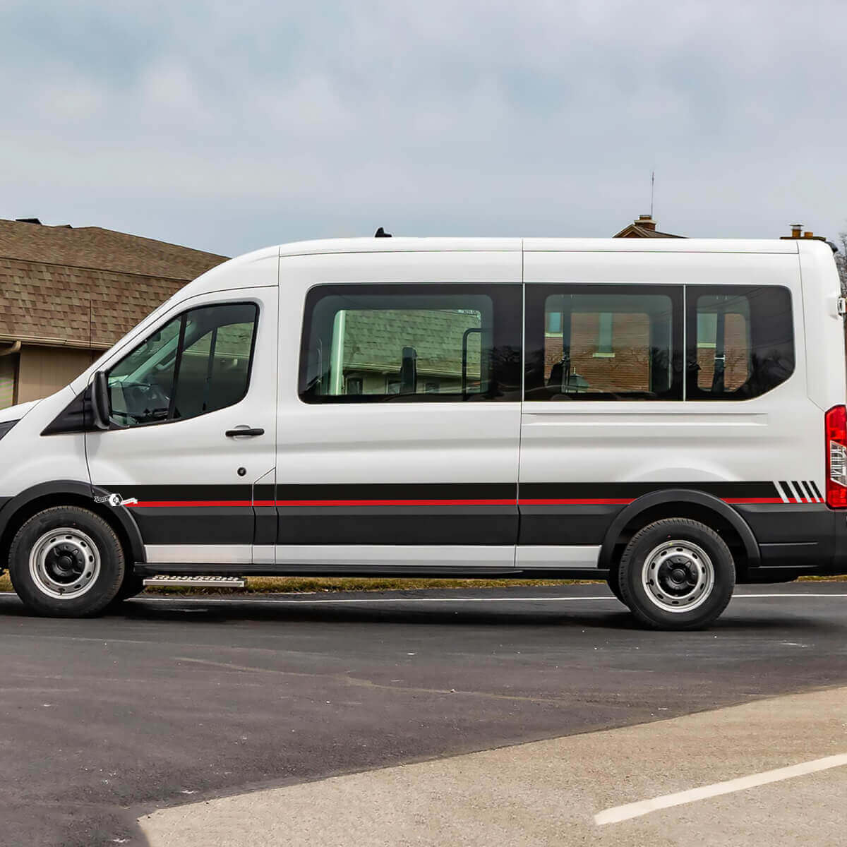 Grafiche Adesive in Vinile Strisce Laterali da Corsa 2 per Ford Transit