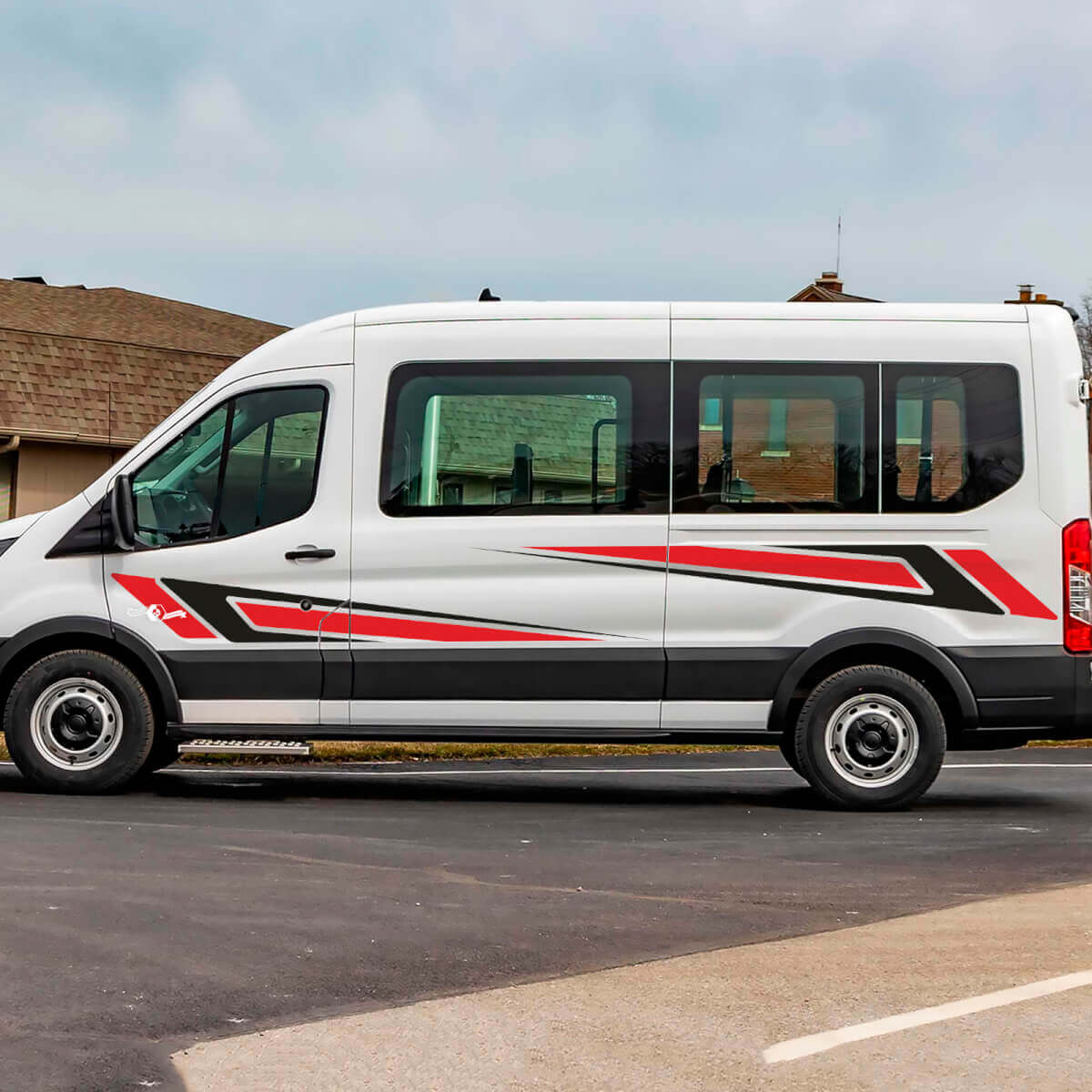 Ford Transit Racing Tribal Graphics Vinil Side Stripes Decals Adesivi 2
