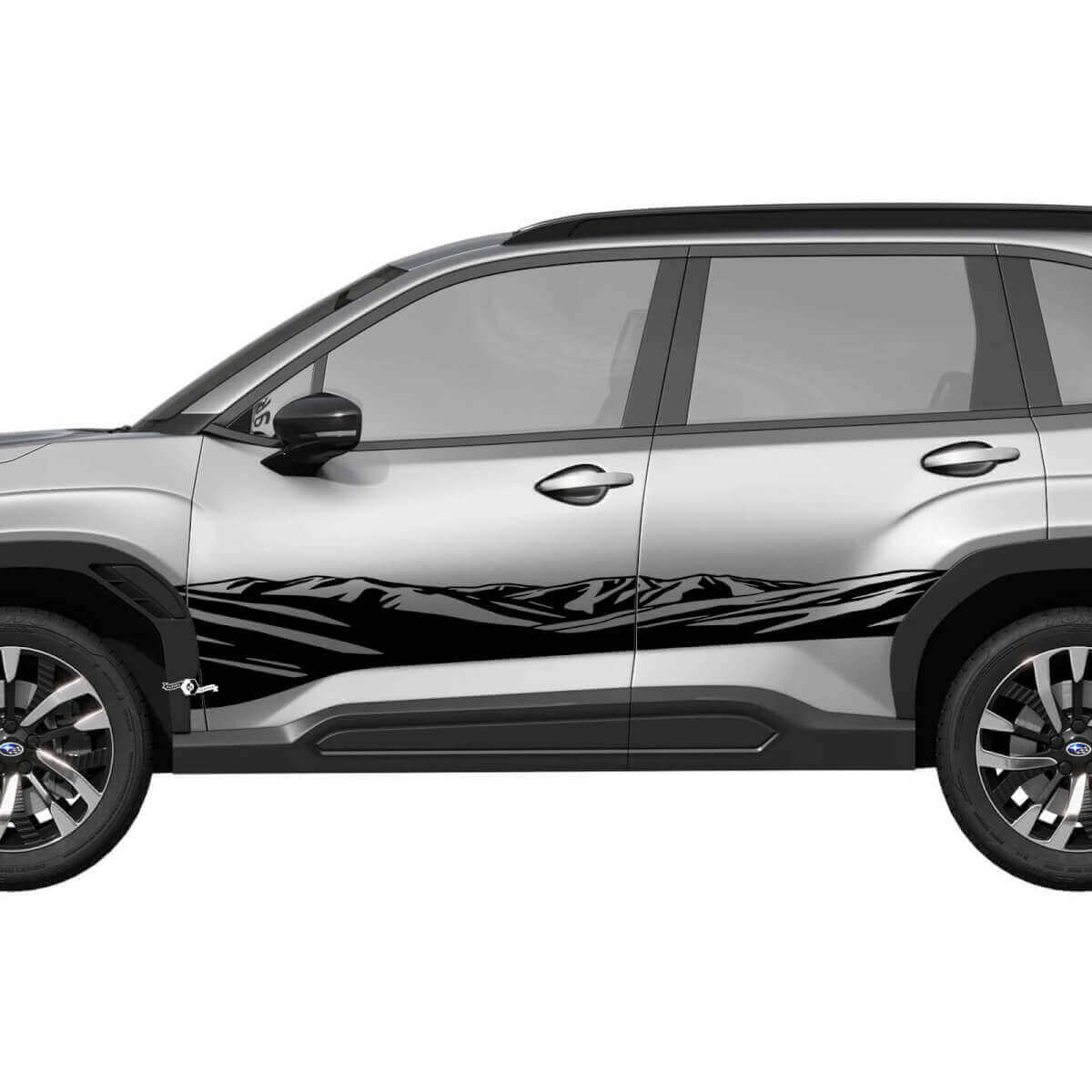 Montagne Portiere Laterali Minigonne Strisce Racing Adesivo in Vinile per Subaru