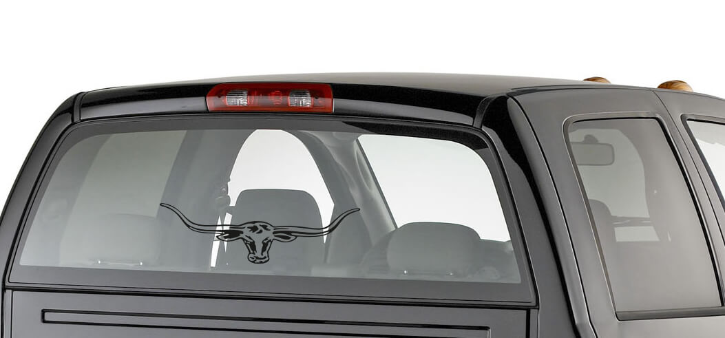 Grande Adesivo a Forma di Corna di Toro Longhorn per Finestrino Posteriore Auto Camion